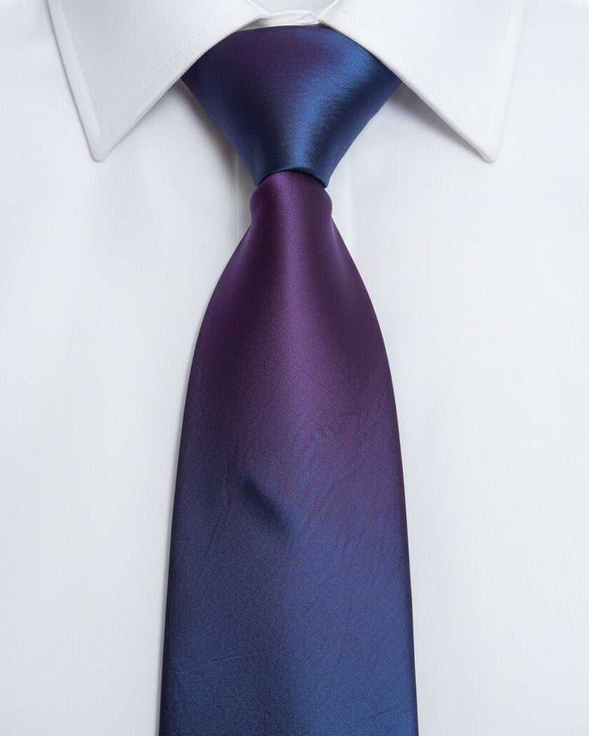 Midnight Iris Gradient Silk Tie