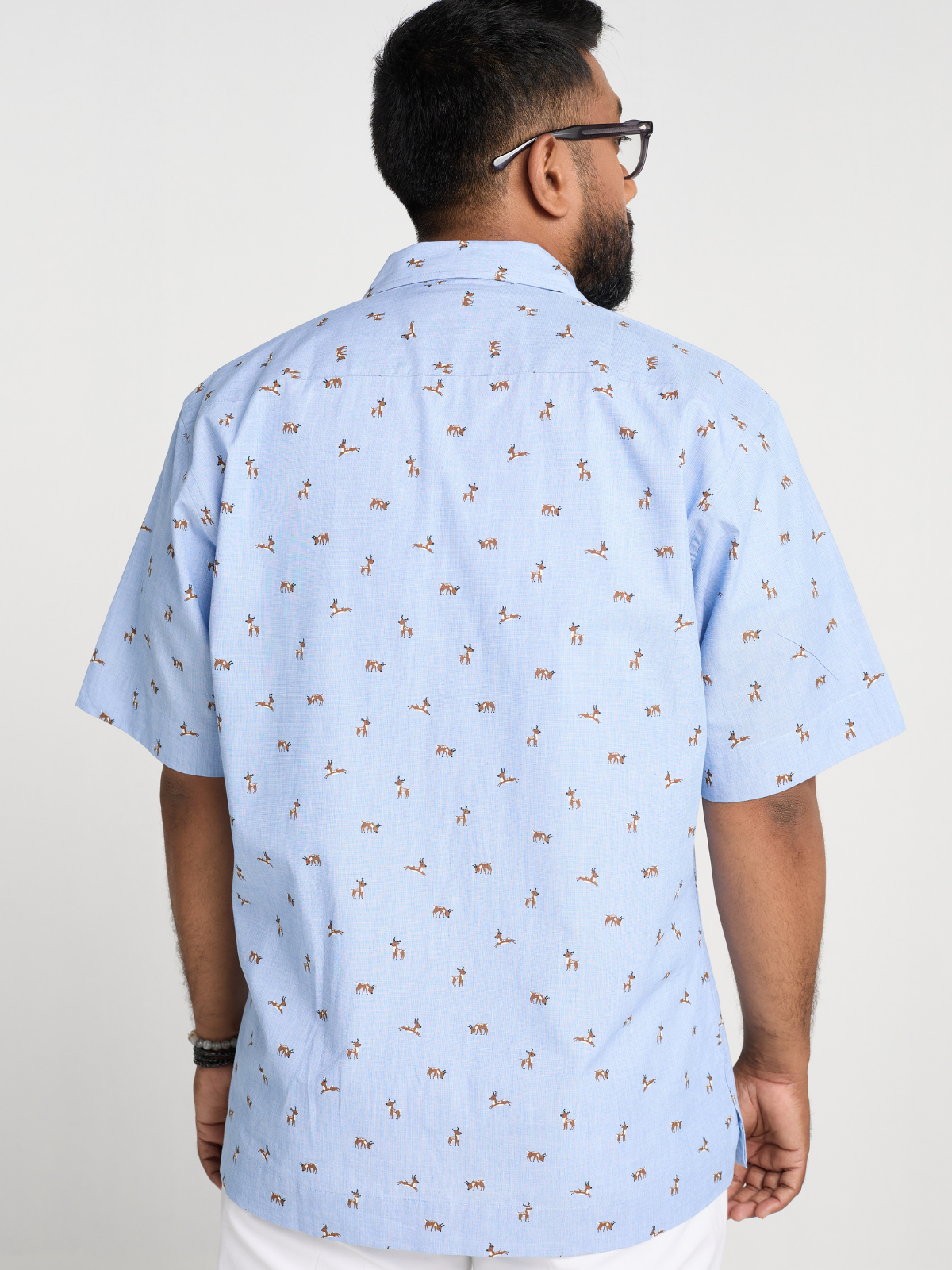 Sky Animal Print Cuban Shirt