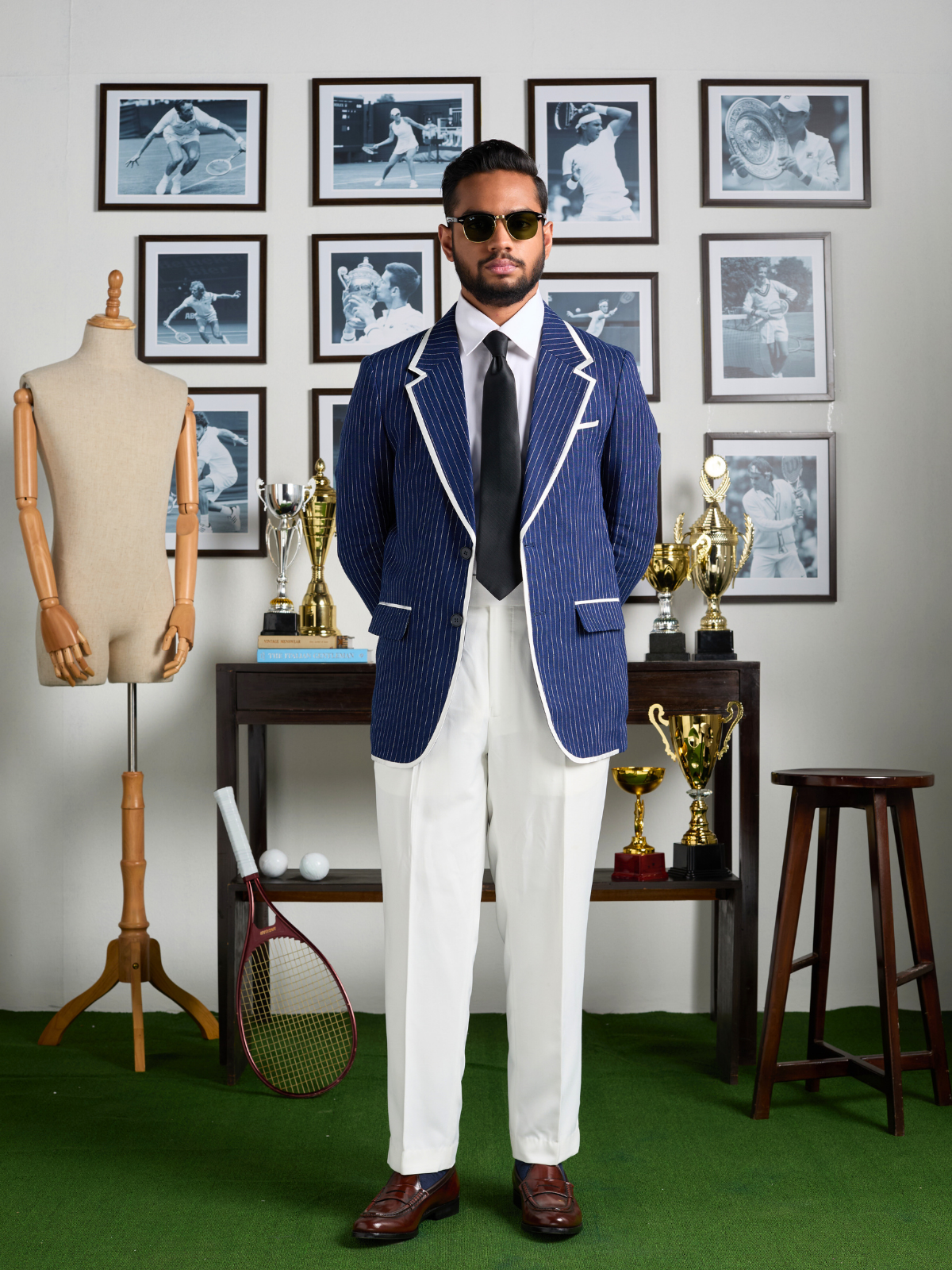 Blue Pinstripe Rowing Blazer