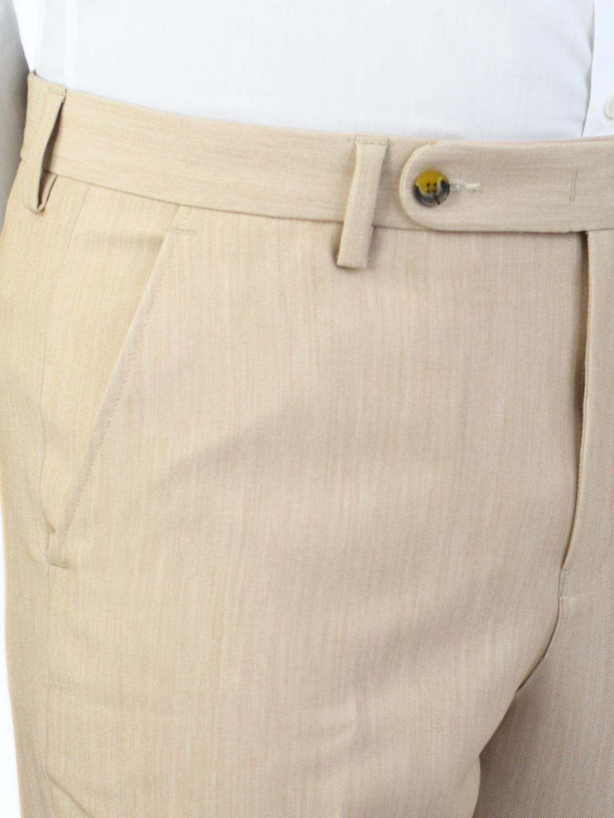 Beige Belt Loop Formal Trouser