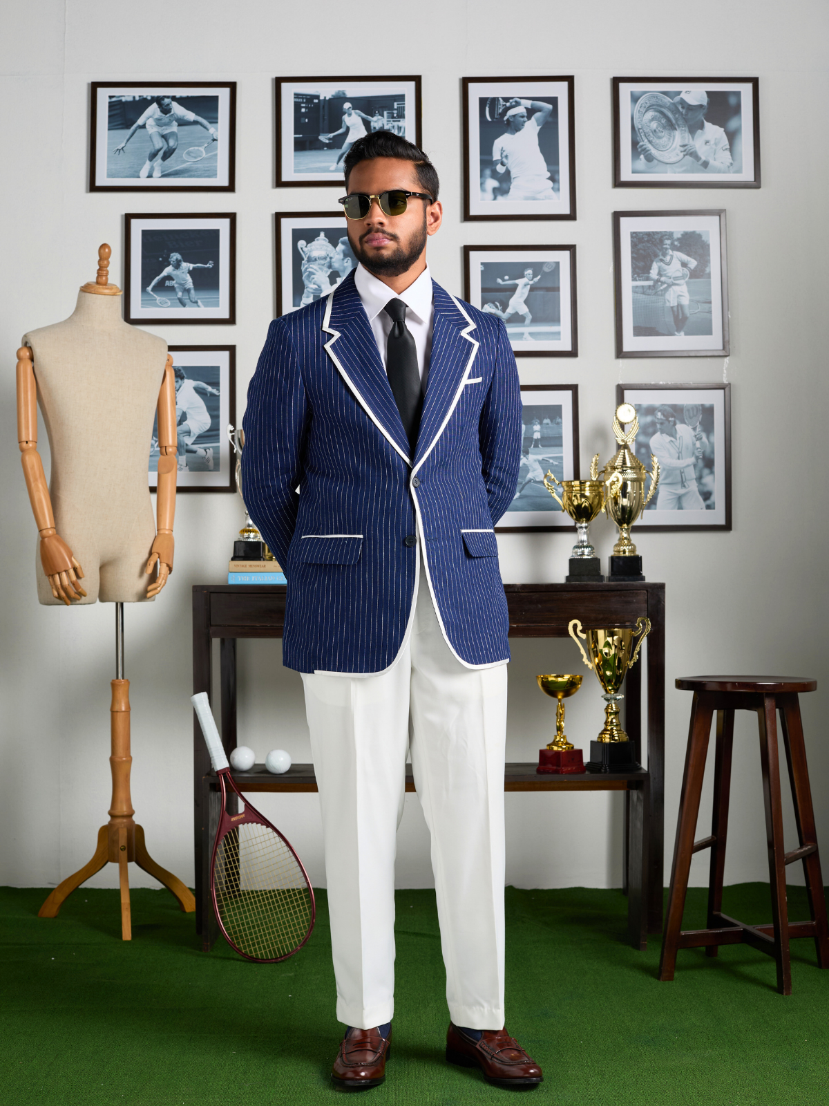 Blue Pinstripe Rowing Blazer
