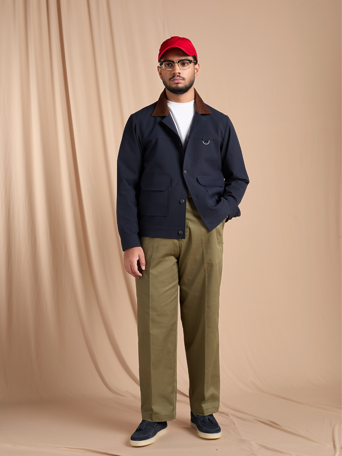 Olive Gabardine Trouser