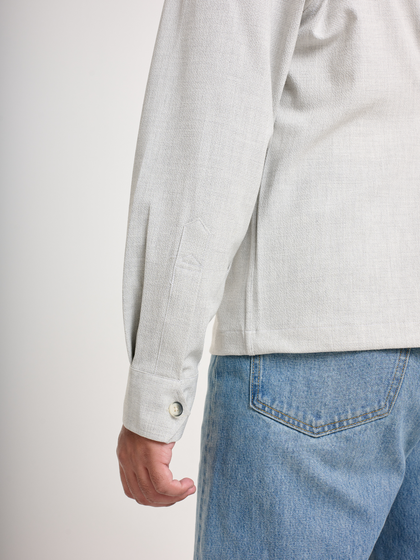 Silver Cropped Shacket