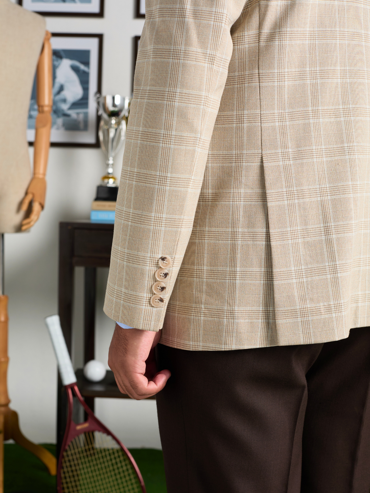 Beige Glen Check Blazer