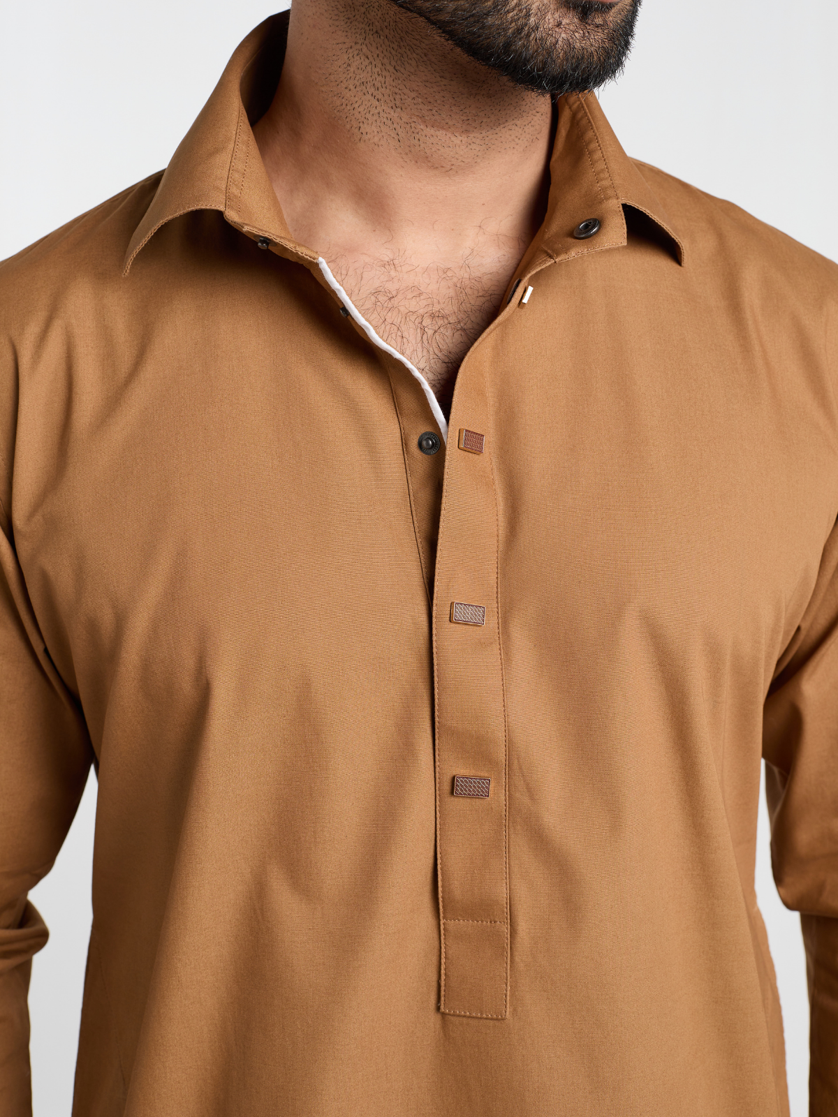 Golden Brown Modern Kabli Suit