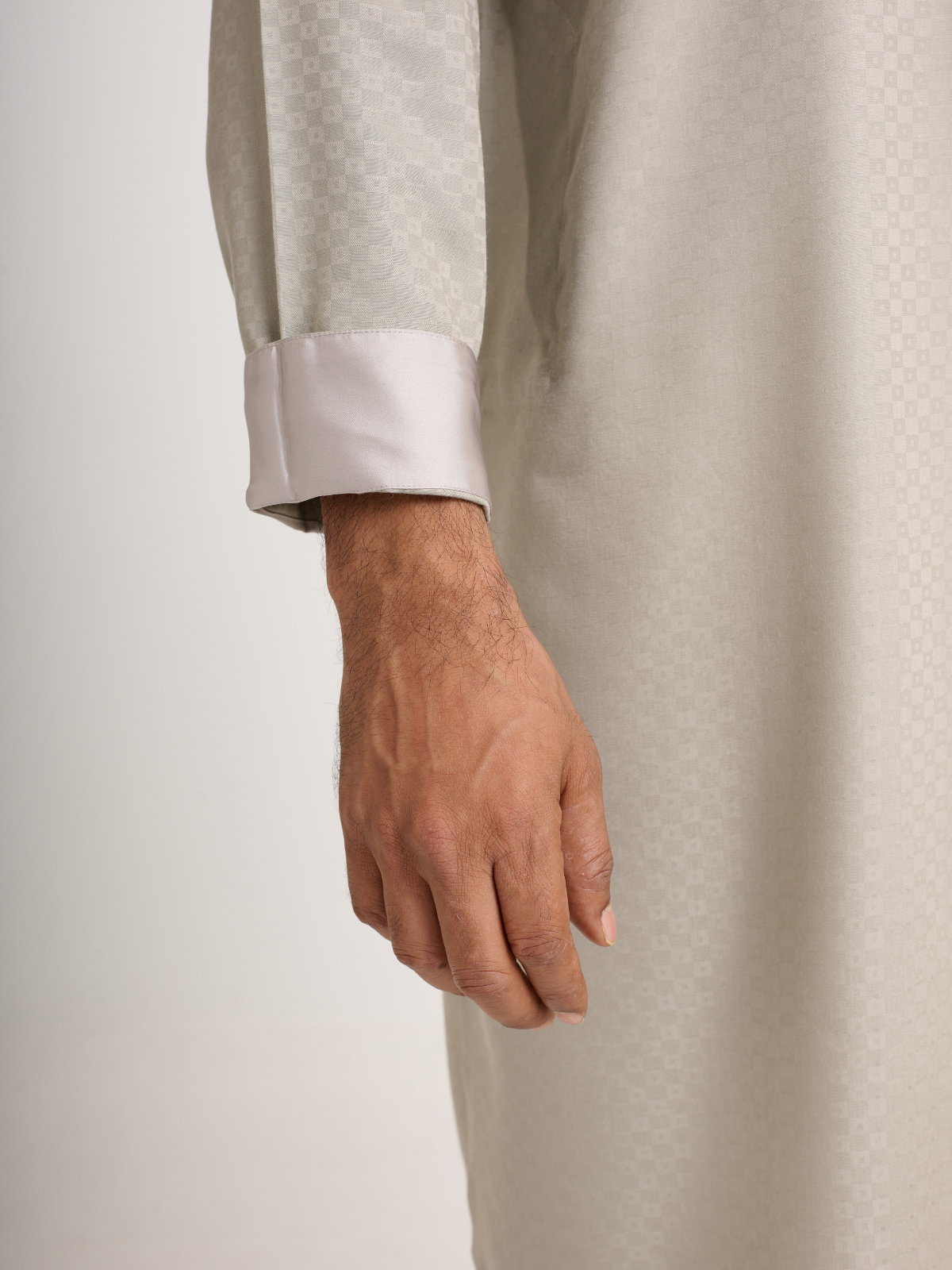 Ivory Self Print Kurta