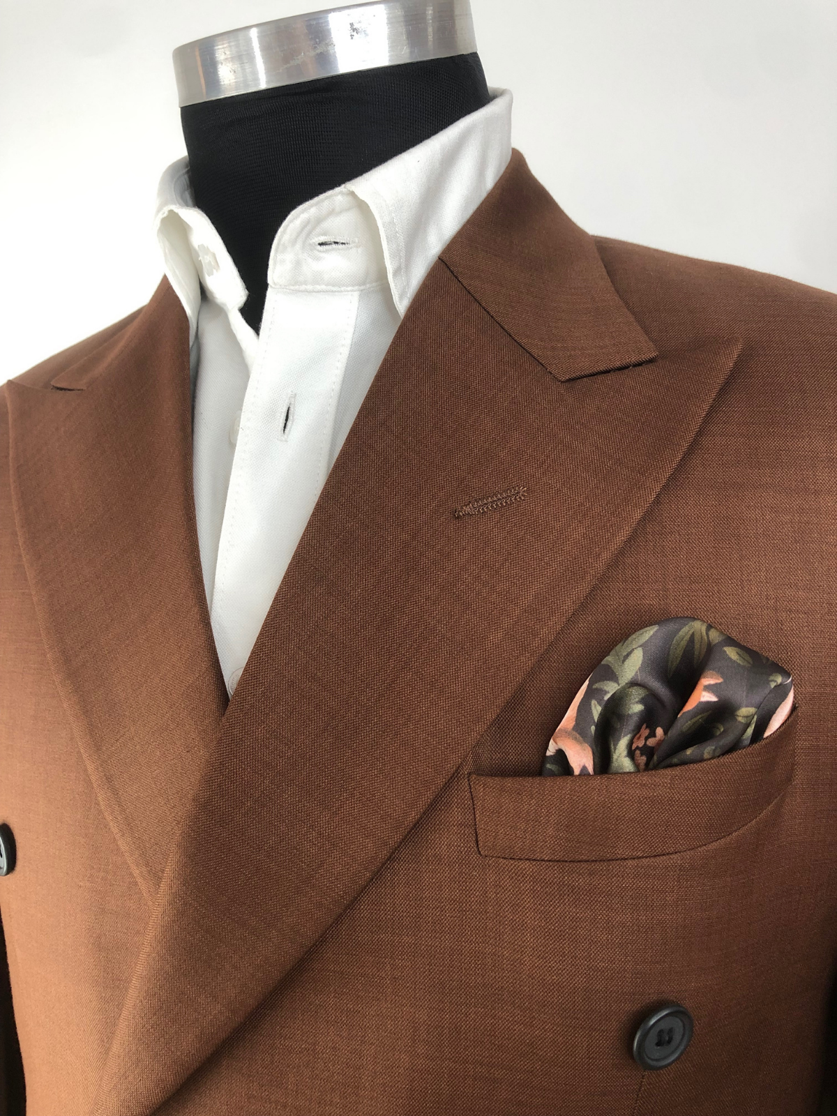 Fox Brown Abstract Silk Pocket Square