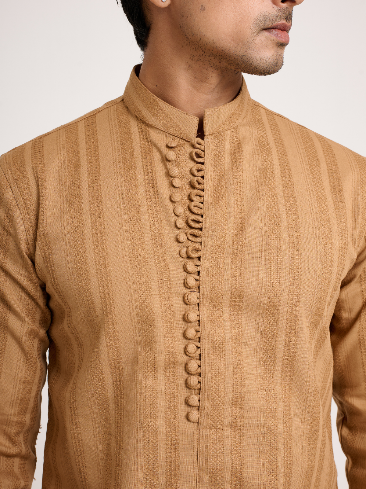 Camel Sherwani Cut Kurta