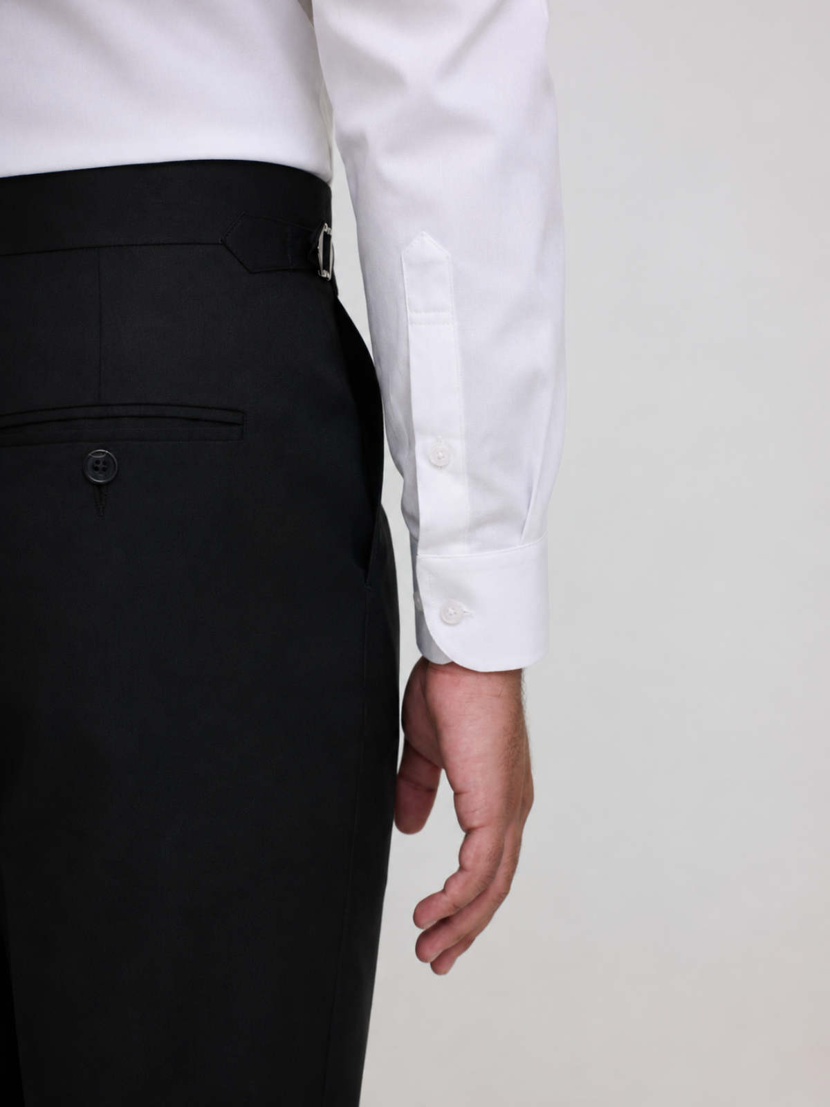 Band Collar White Formal Shirt