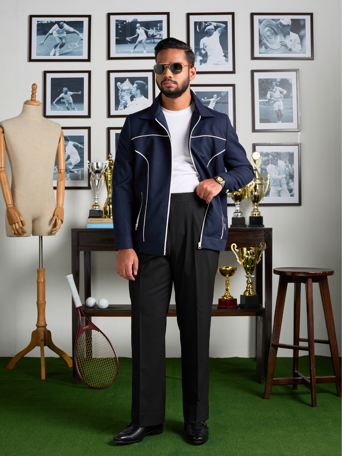 Navy Blouson Jacket
