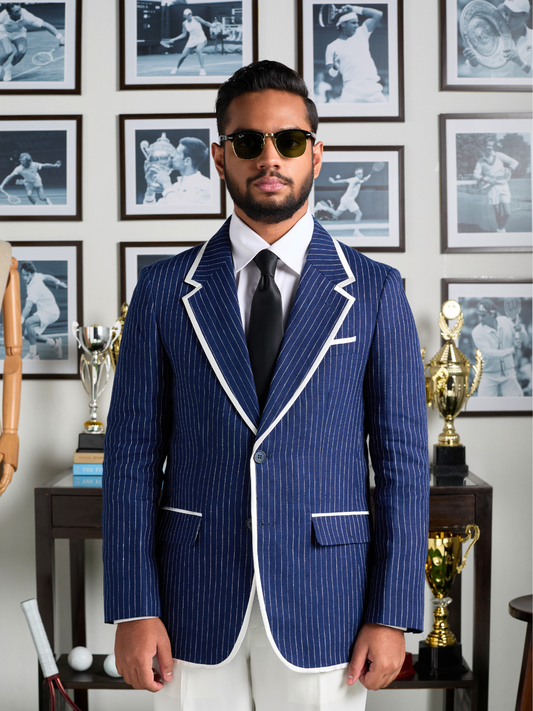 Blue Pinstripe Rowing Blazer