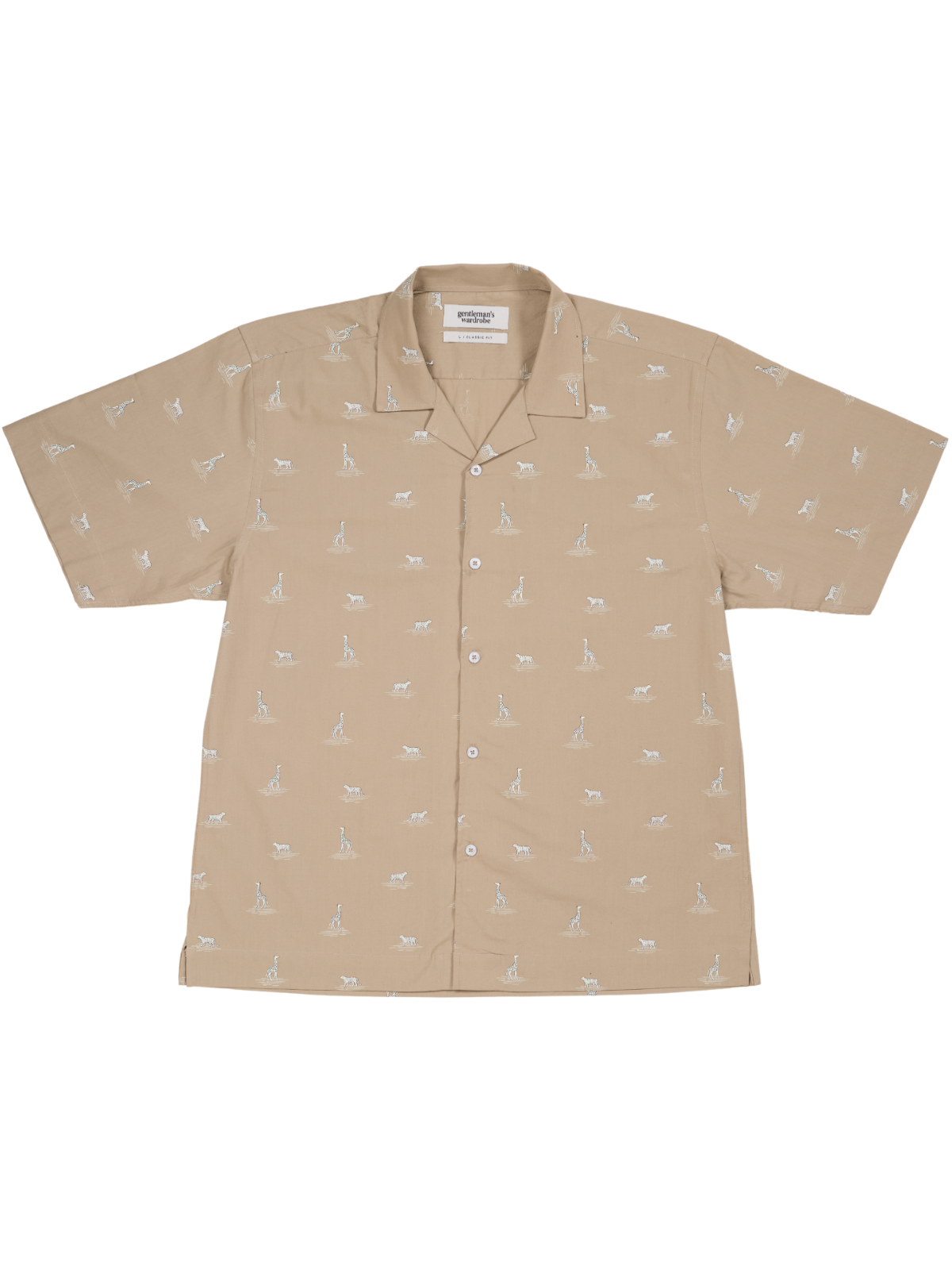 Sand Animal Print Cuban Shirt