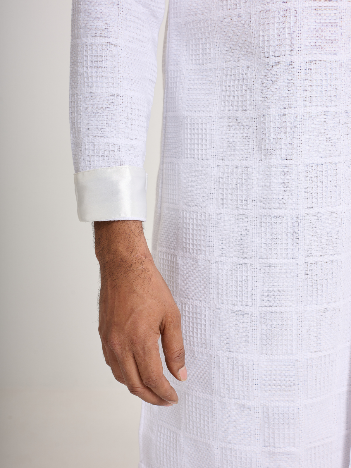Pearl White Sherwani Cut Kurta