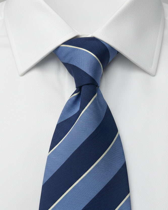 Navy & sky strip tie