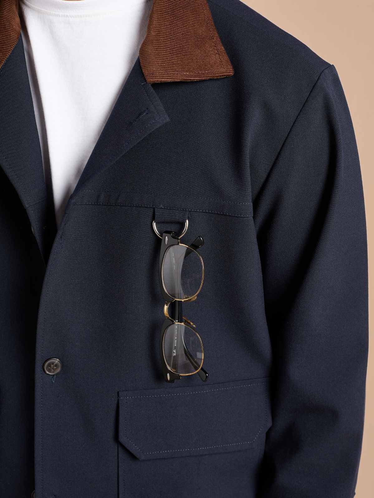 Navy Cropped Bomber Jacket