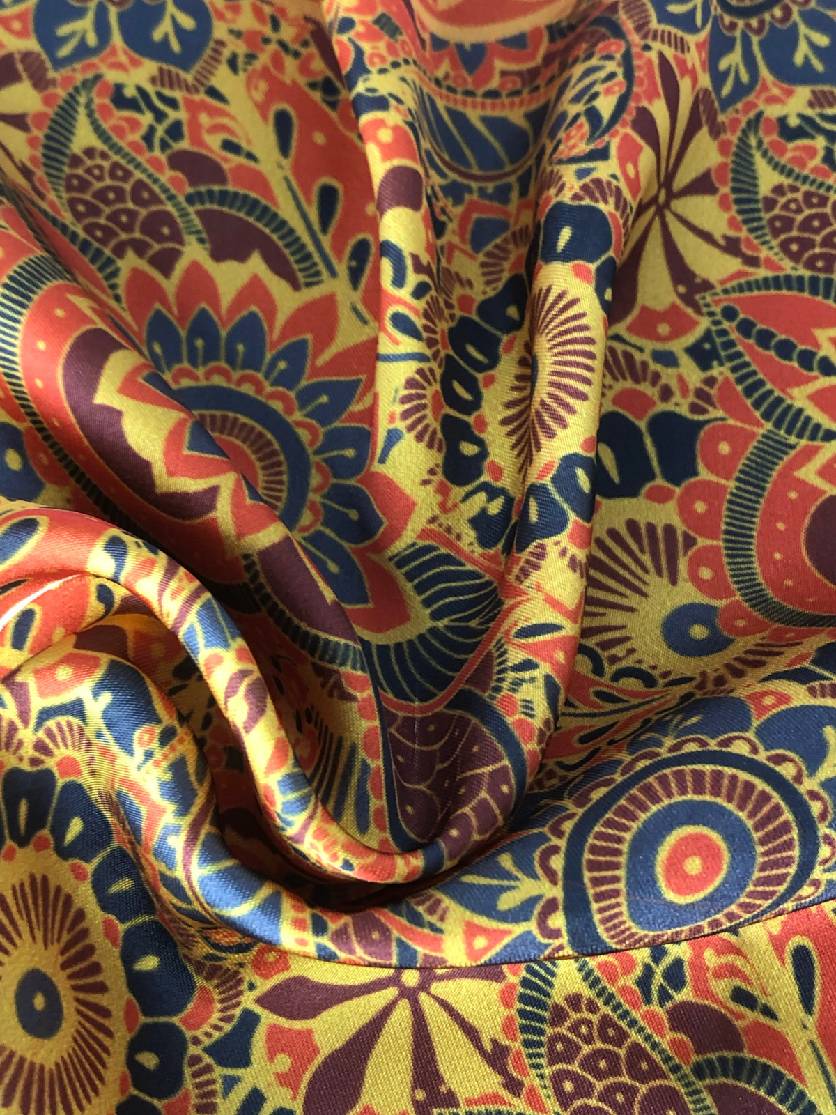 Orange Floral Silk Pocket Square