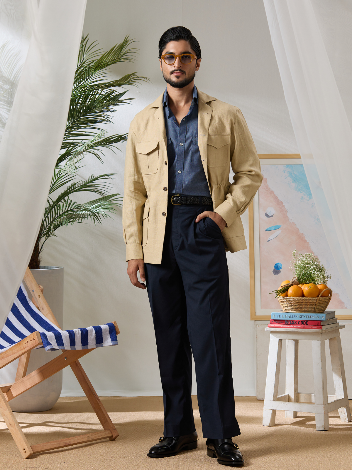 Tan Linen Jungle Jacket