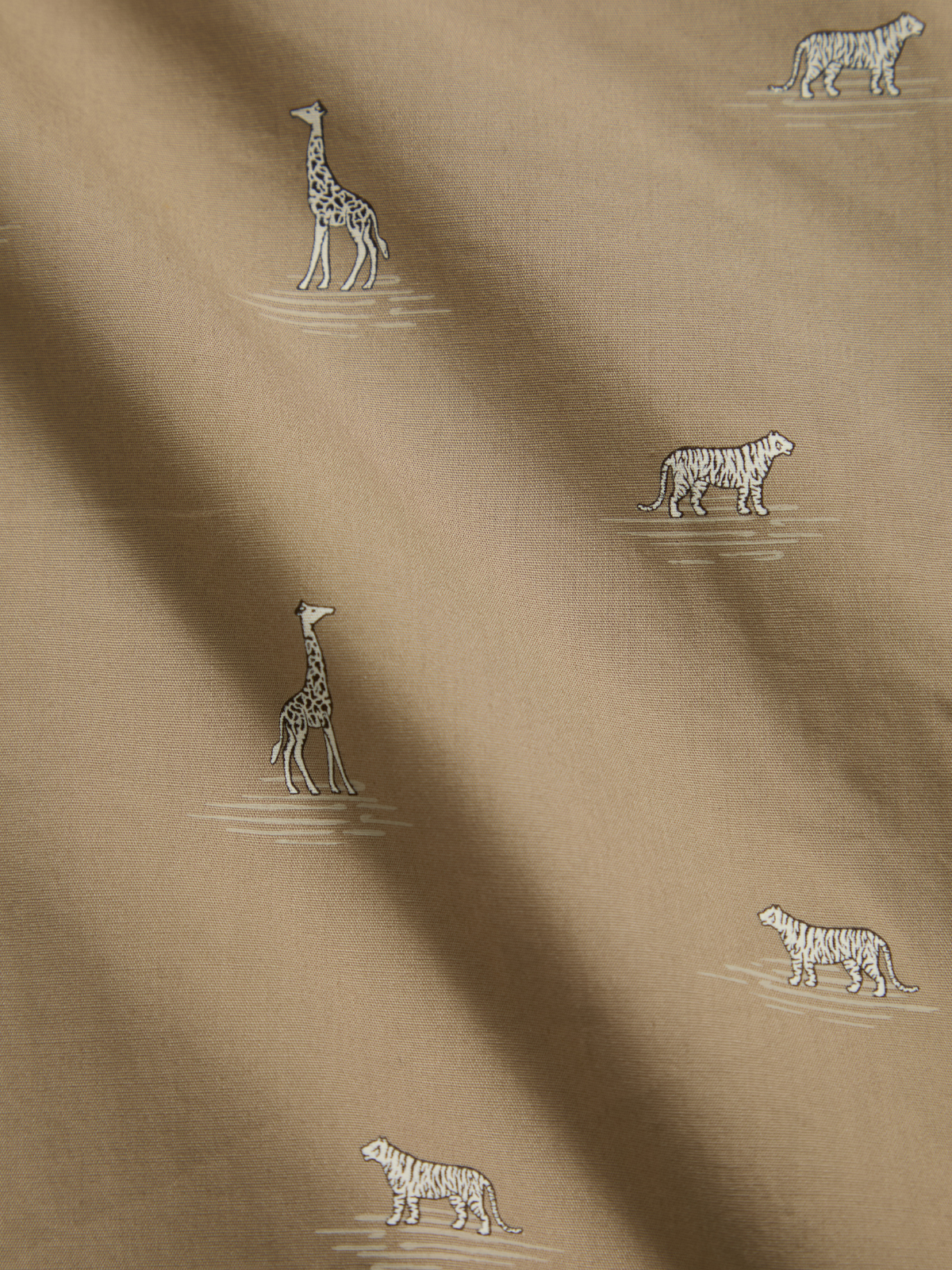 Sand Animal Print Cuban Shirt
