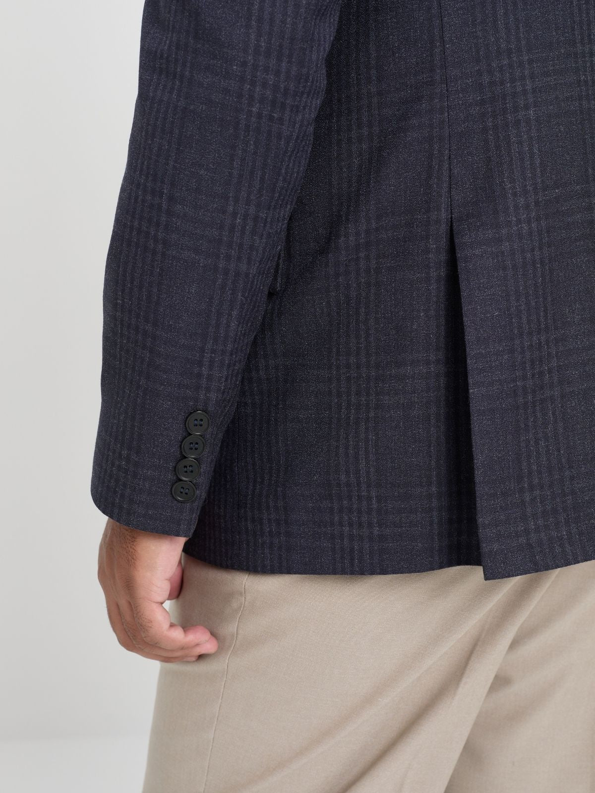 Midnight Navy Shadow Check Blazer.