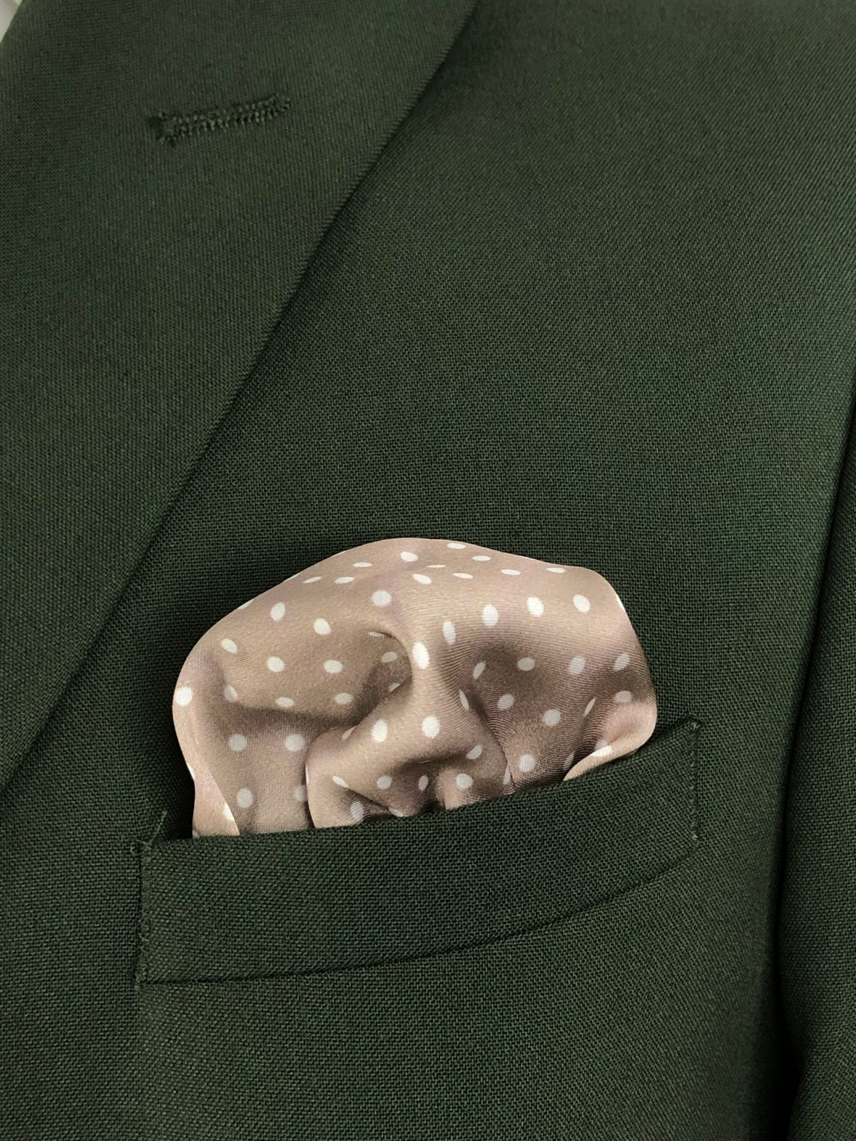 Silver Polka Silk Pocket Square