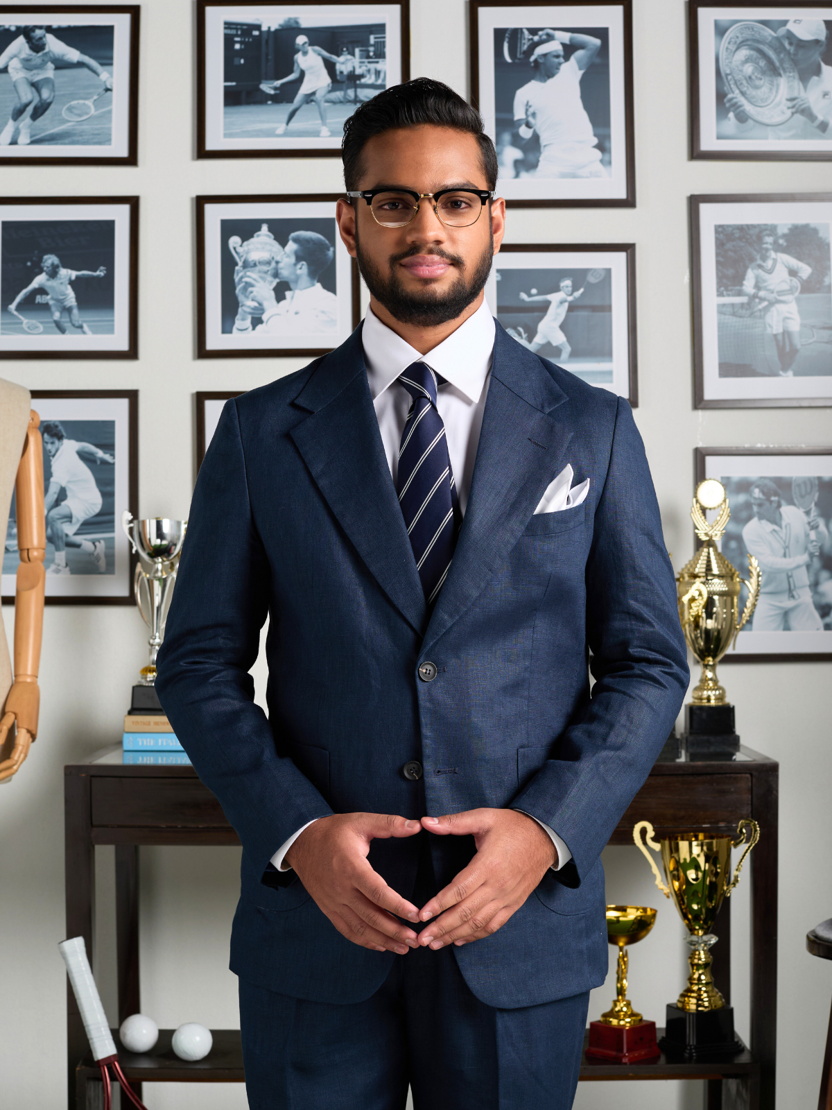 Navy Cotton Blazer