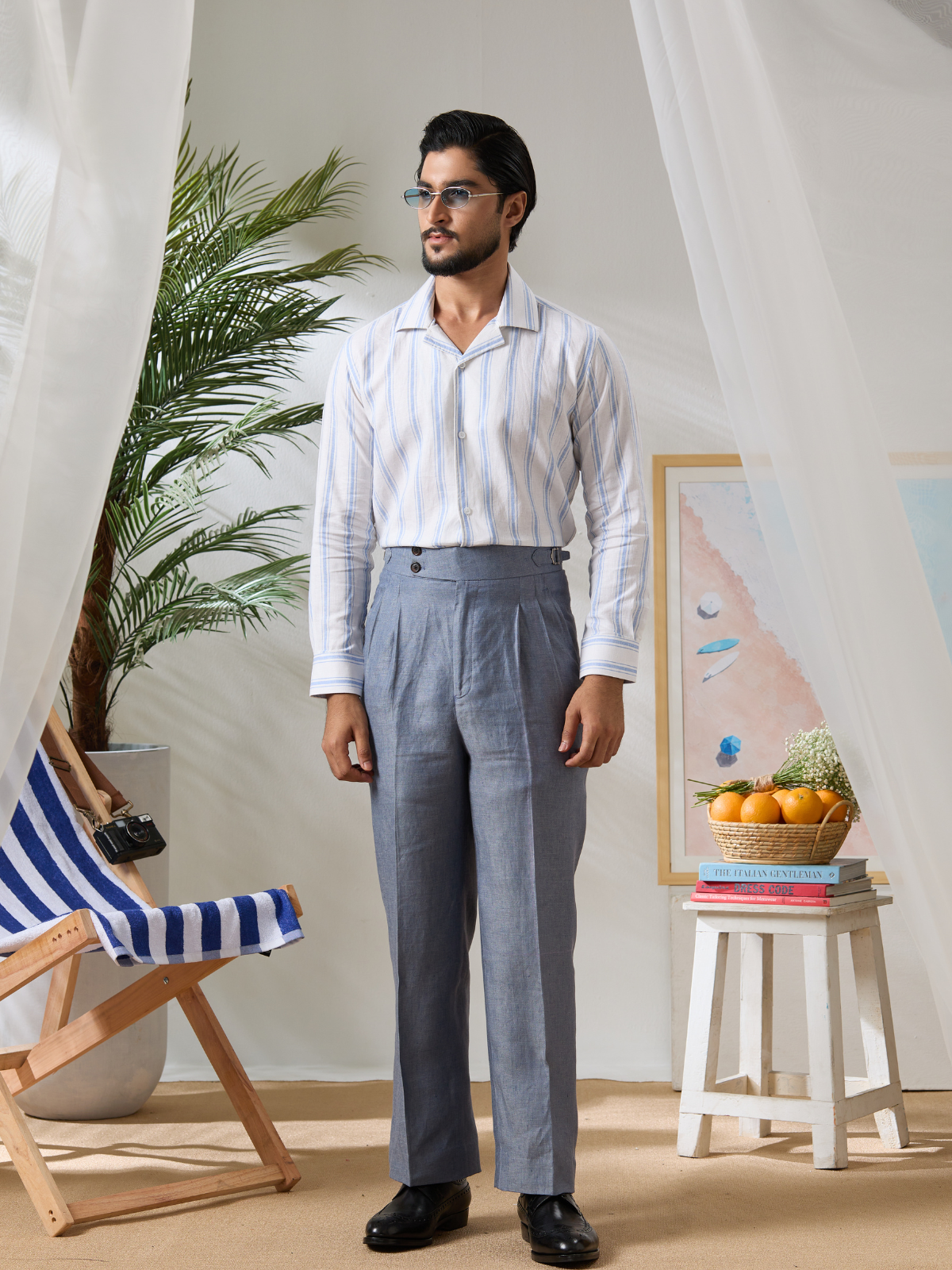 Sky Striped Cuban Shirt