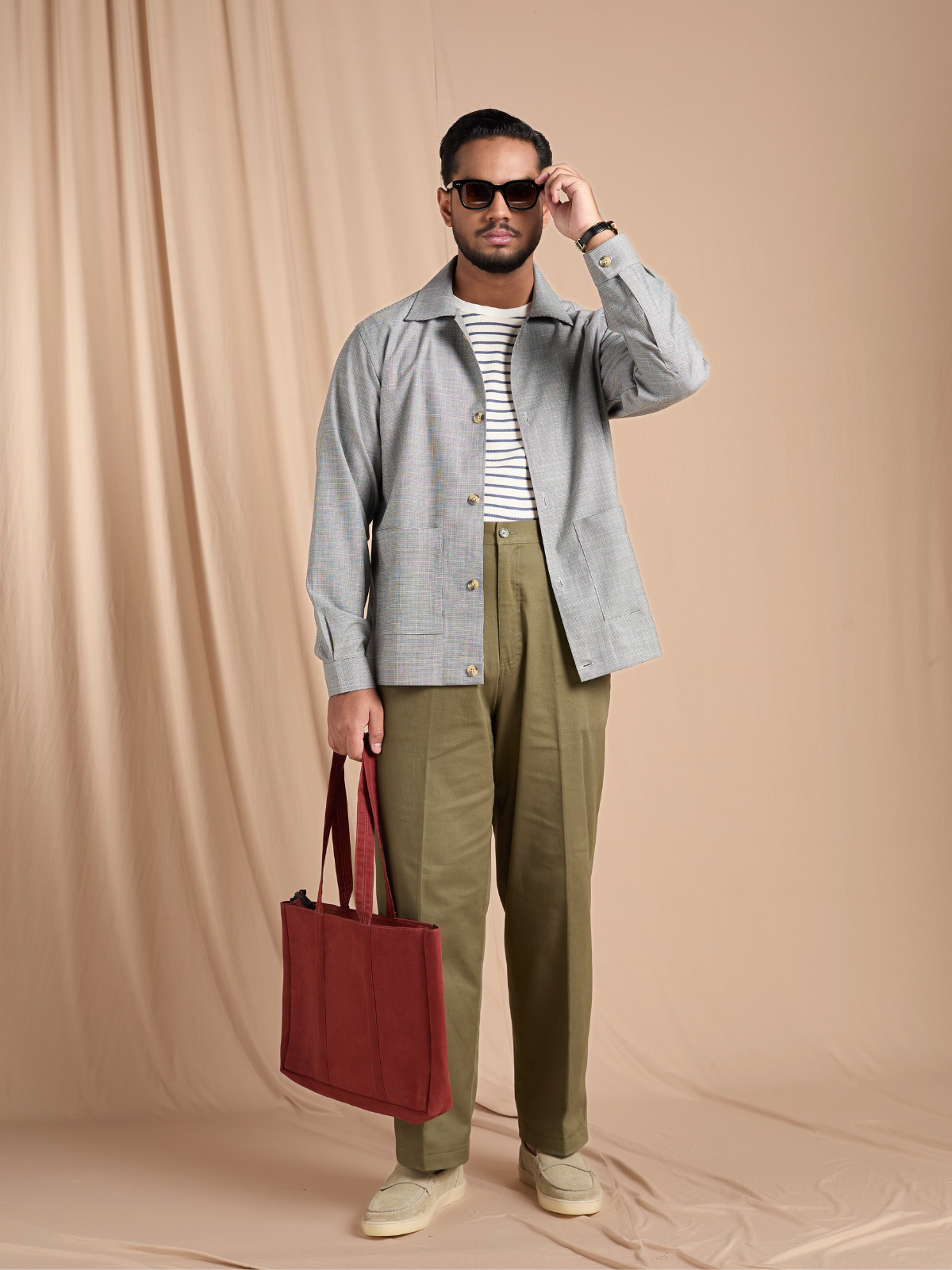 Grey Check Shacket