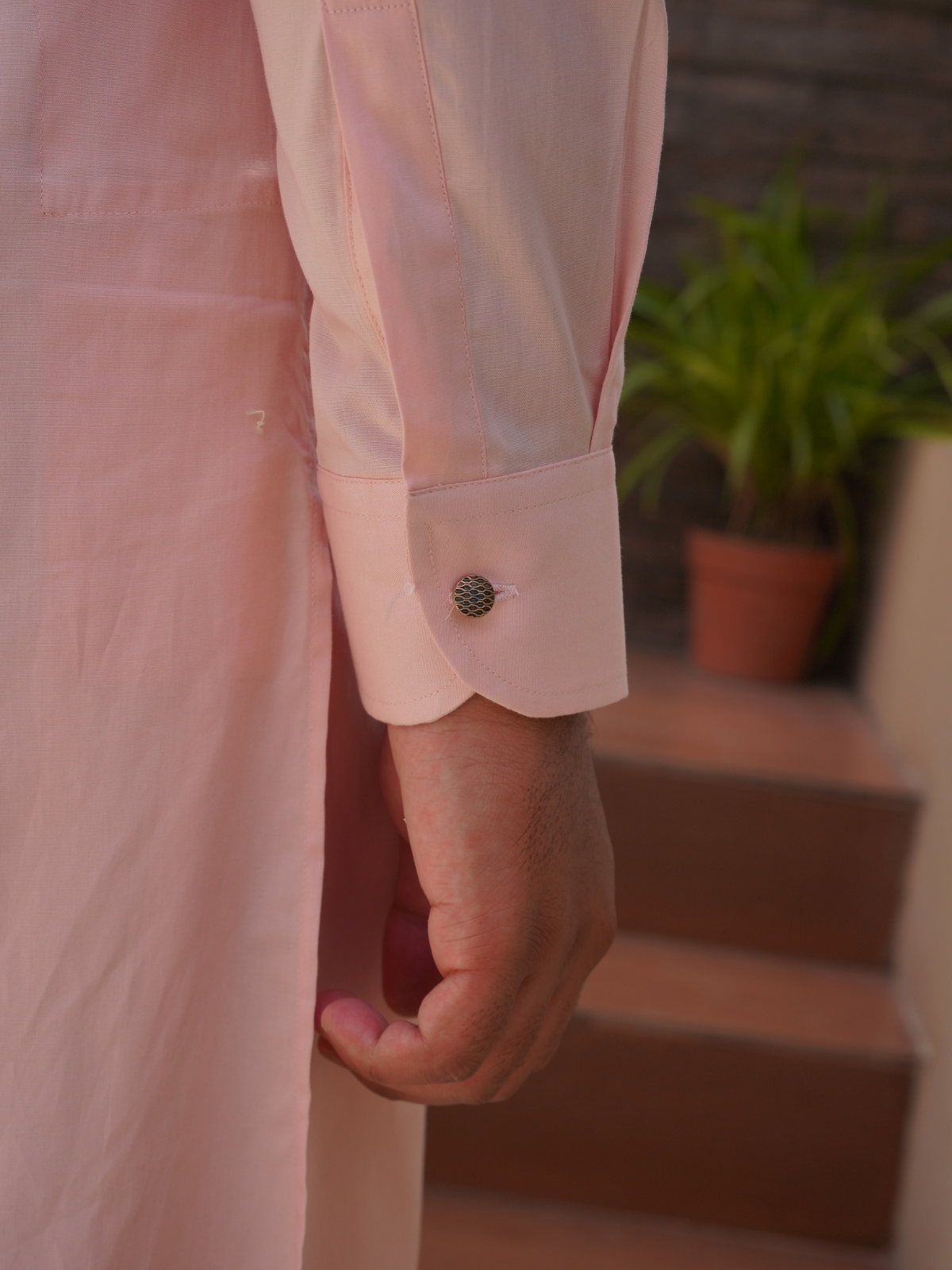 Baby Pink Kabli cut Kurta