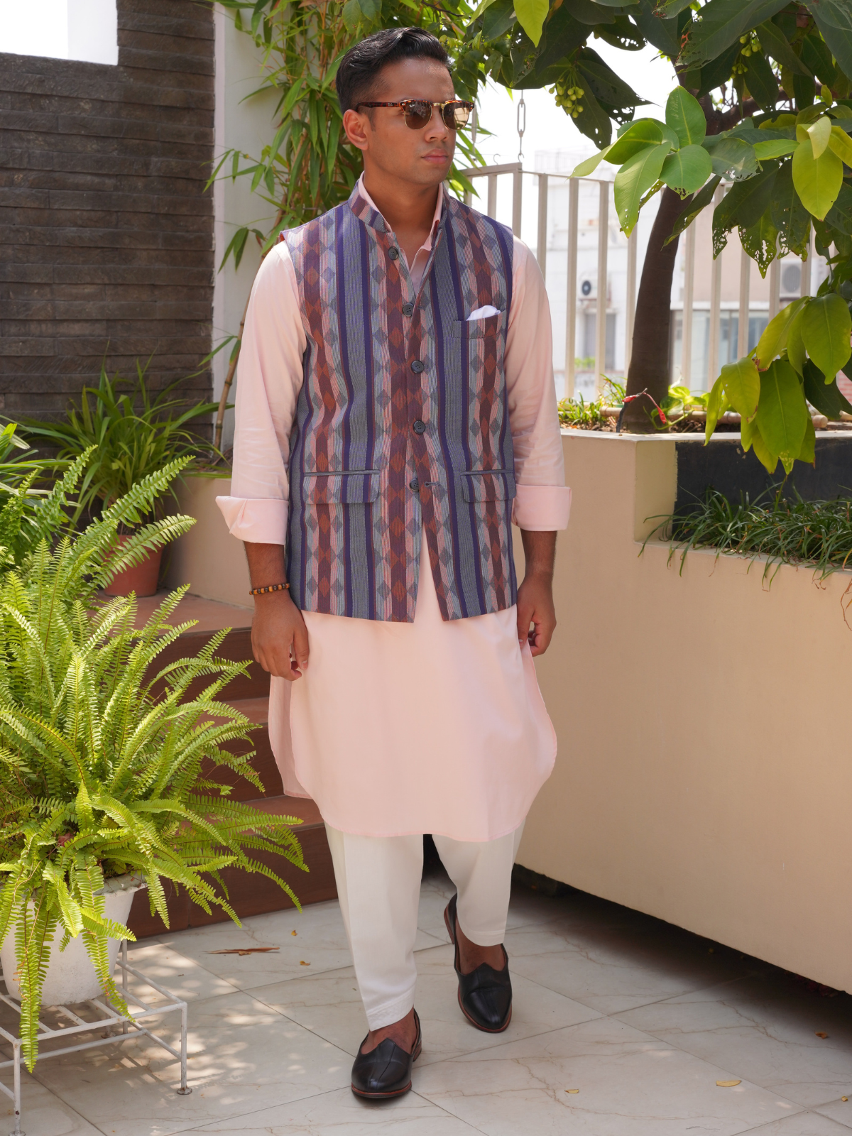 Baby Pink Kabli cut Kurta