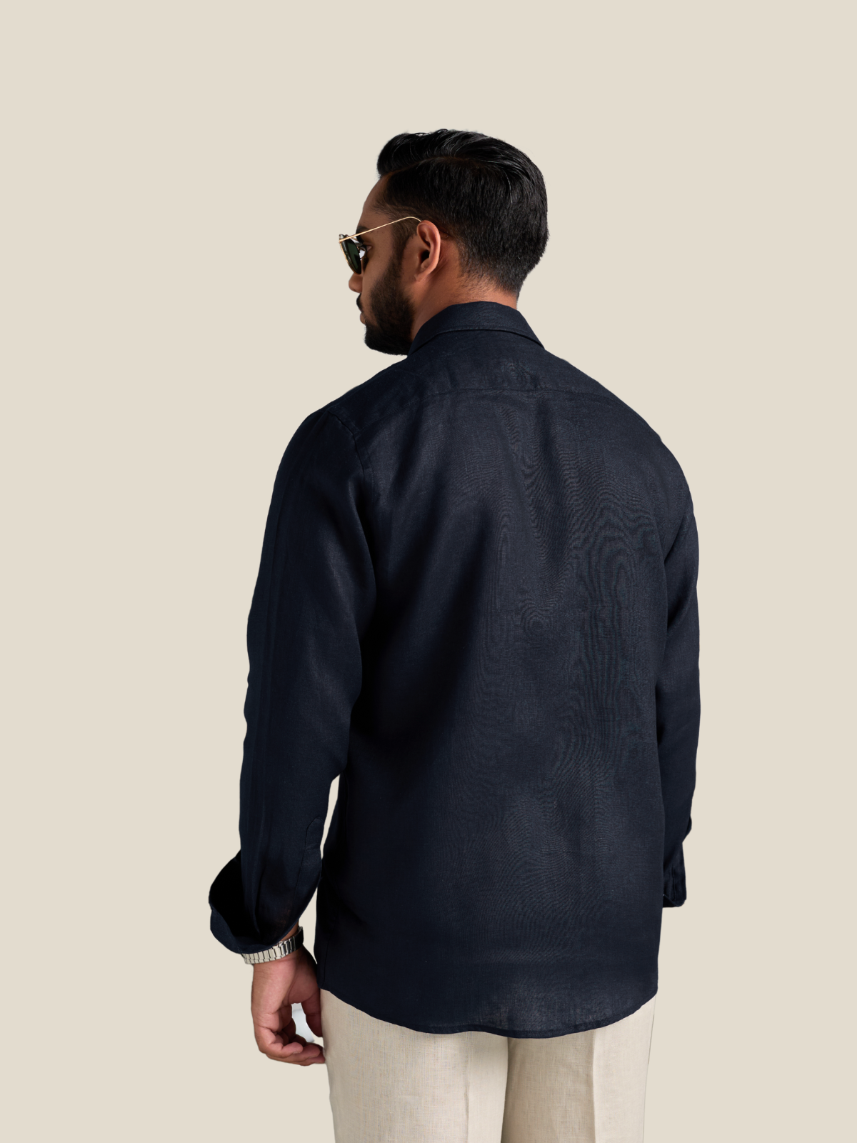 Black full sleeve cuban shirt