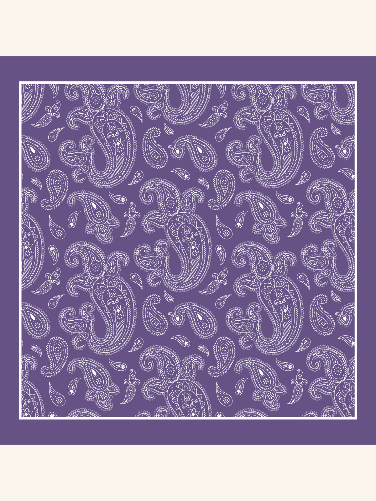 Lilac with Heavy White Paisley Silk Pocket Square