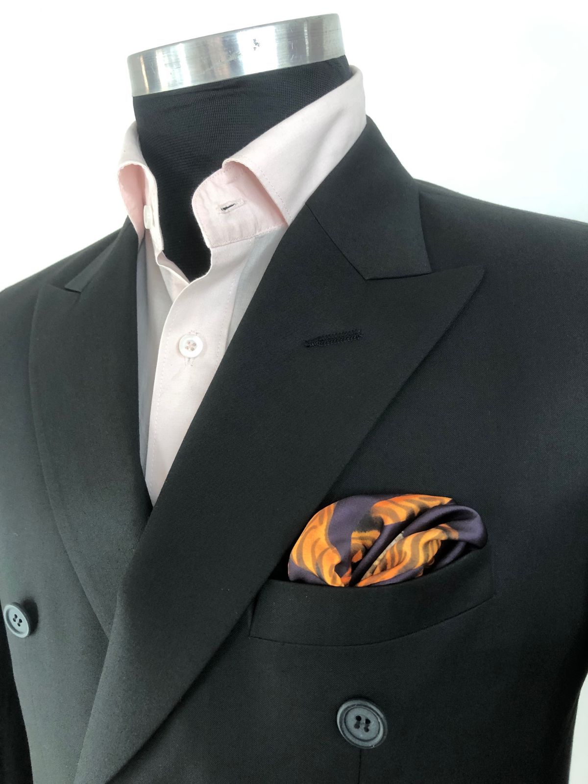 Violet with Tiger Abstract Silk Pocket Square