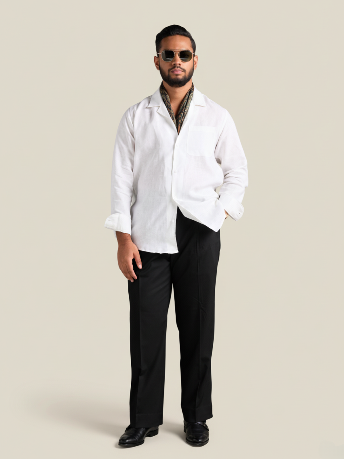White full sleeve cuban