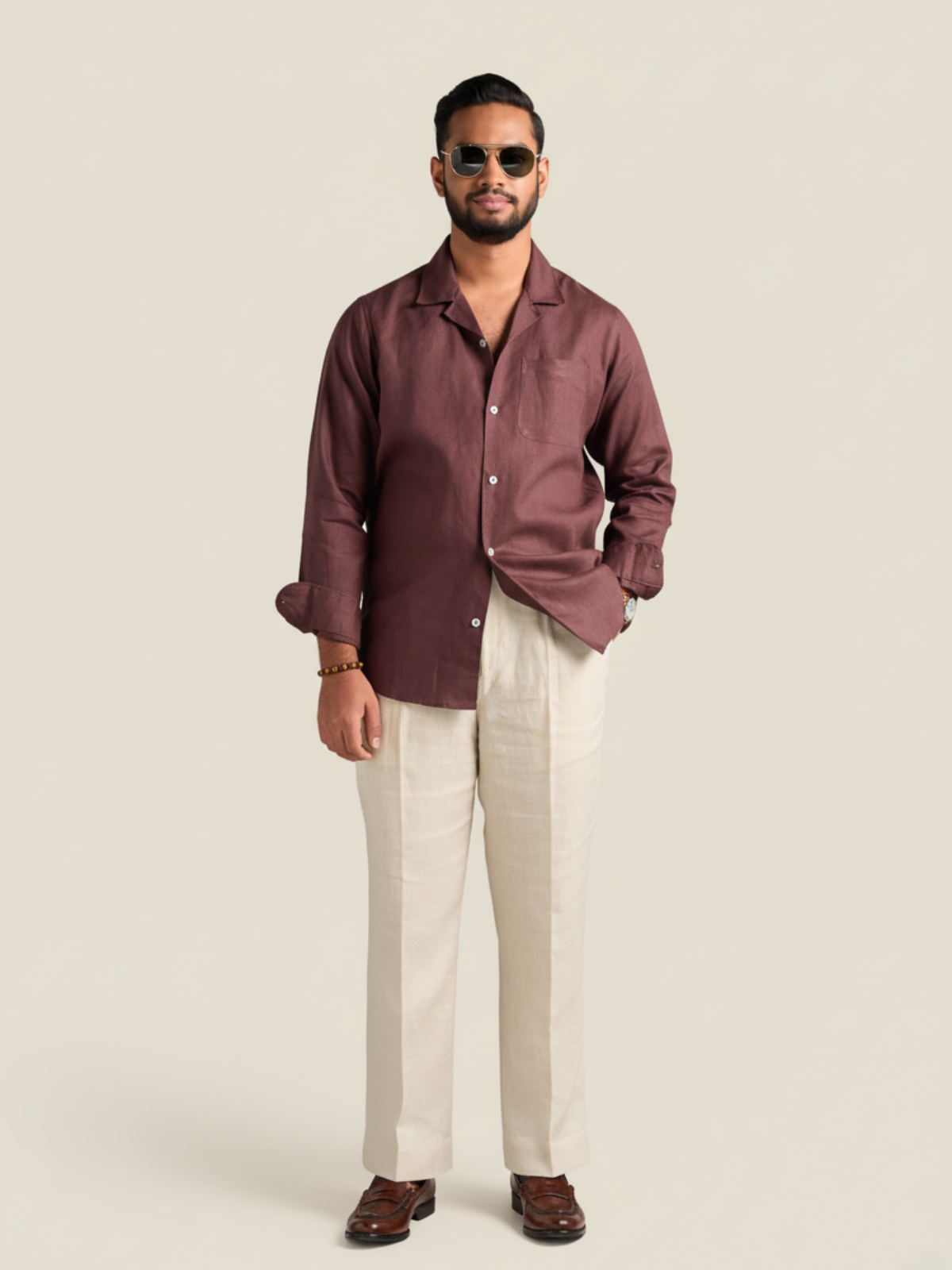 Brown full sleeve cuban
