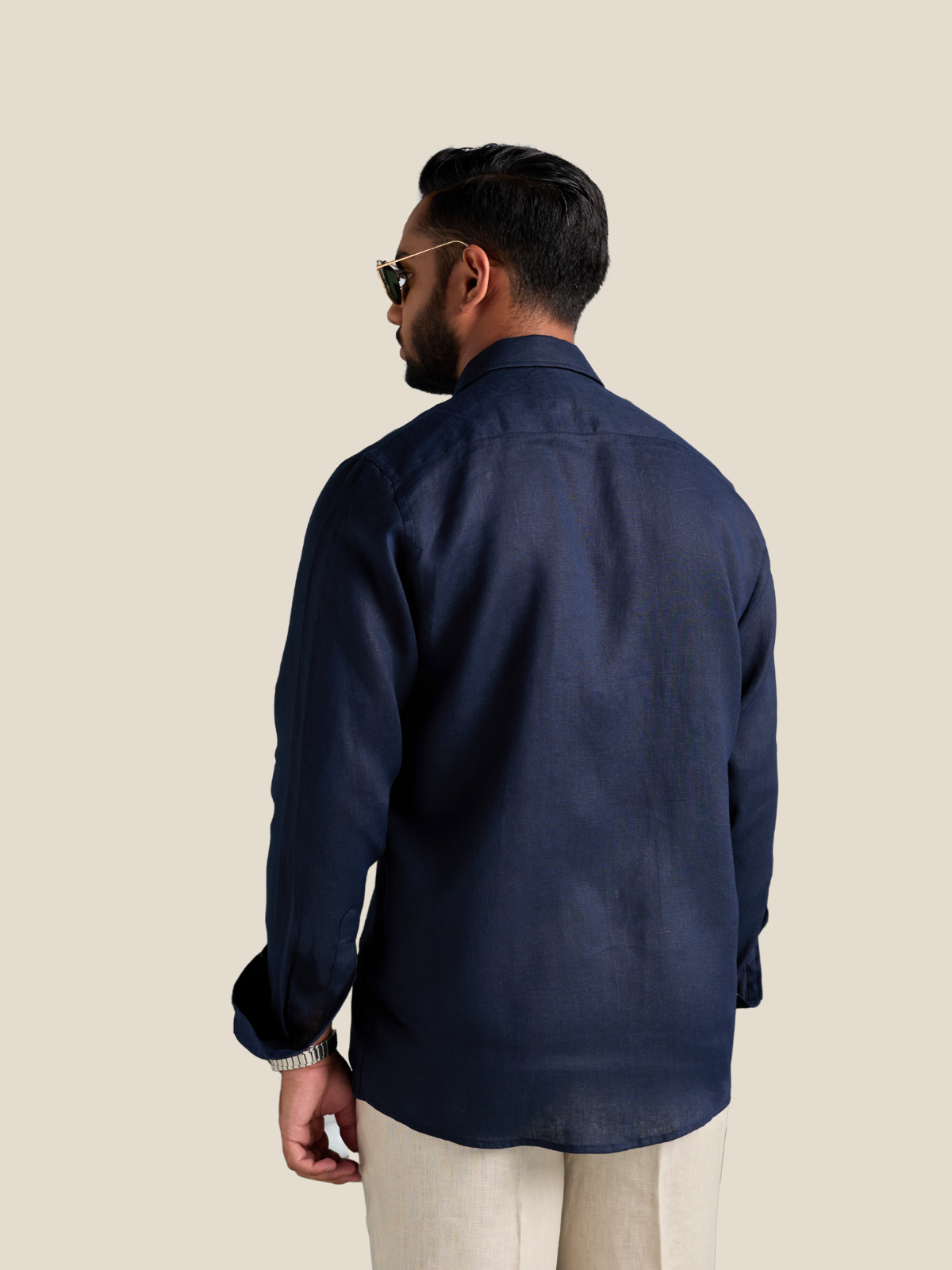 Navy full sleeve cuban
