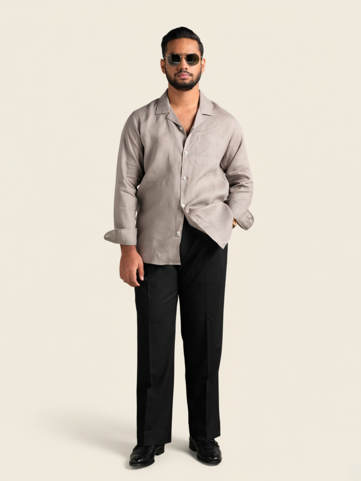 Grey full sleeve cuban