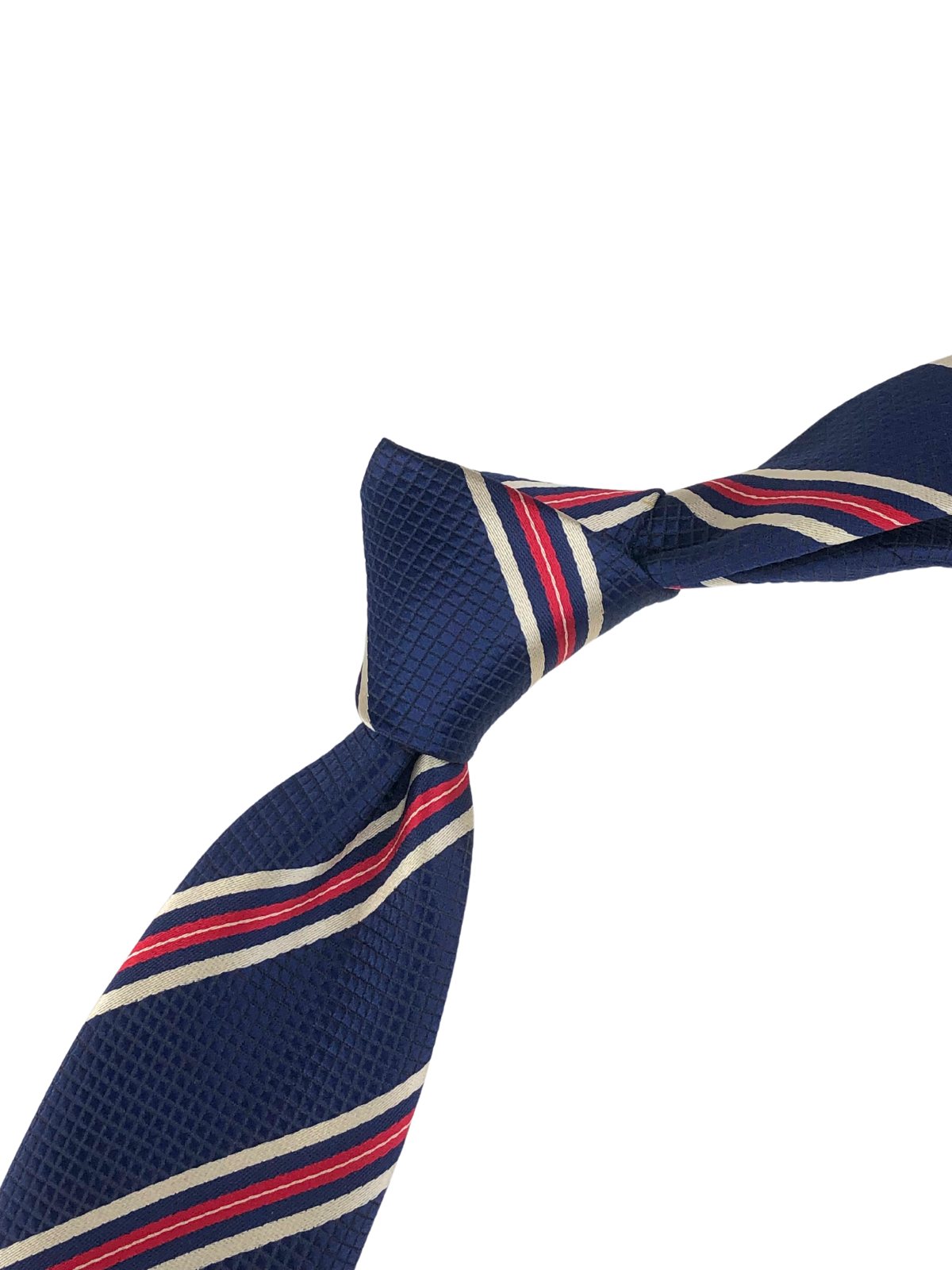 Navy with Red & White Stripe Tie