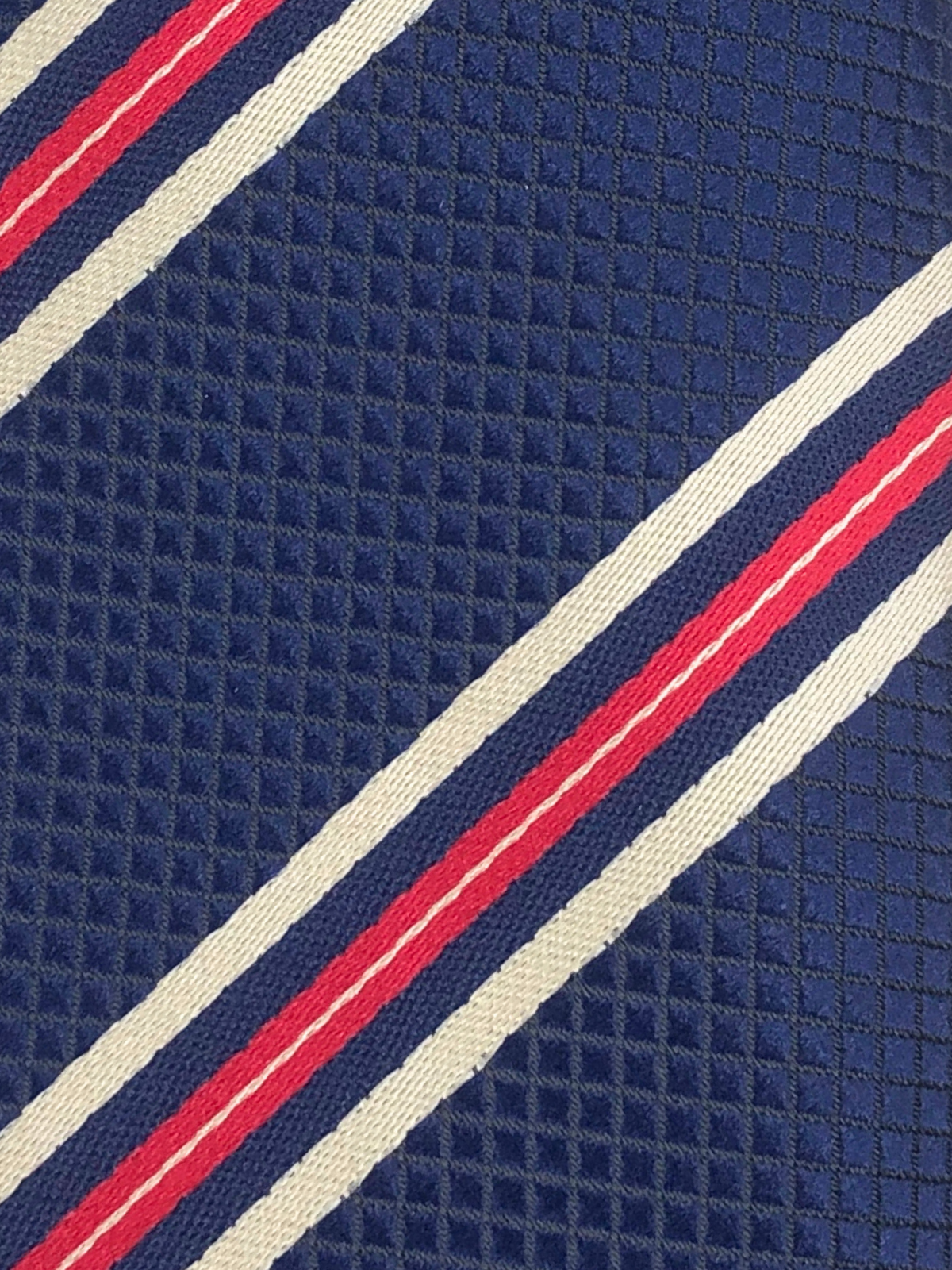 Navy with Red & White Stripe Tie