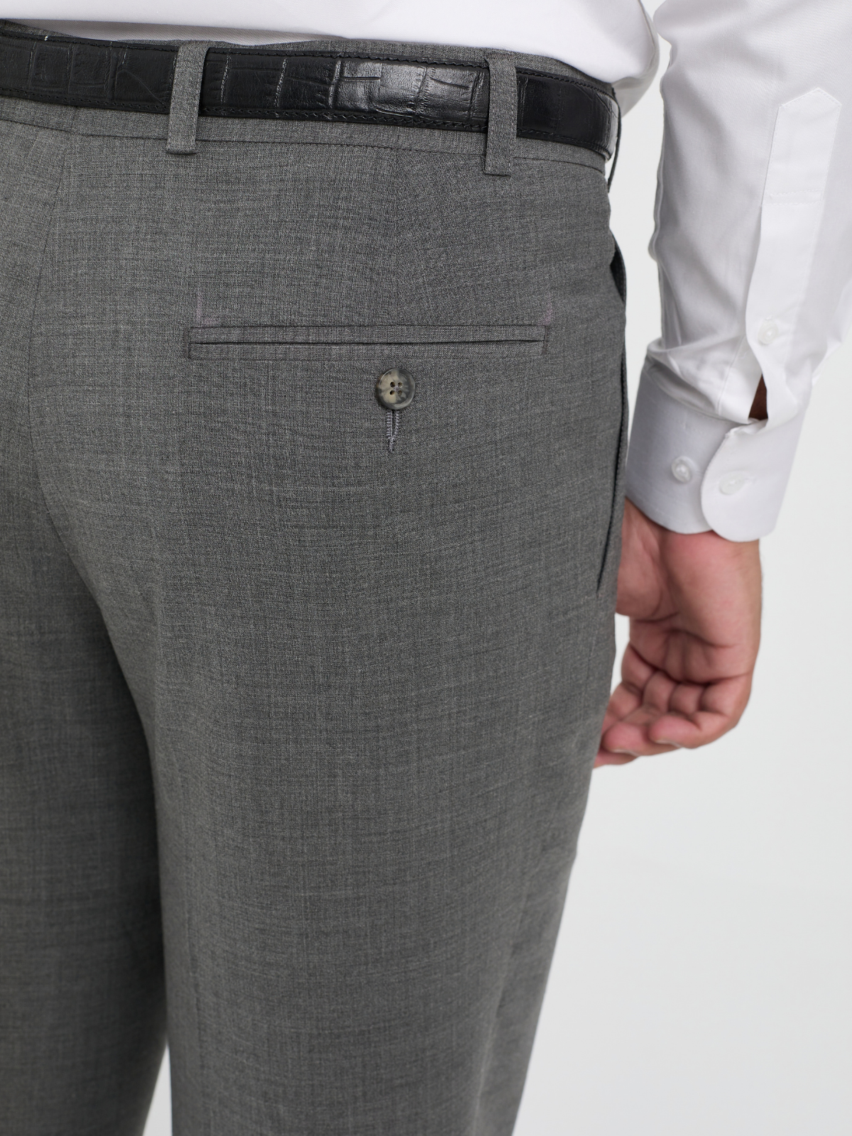 Mid-Grey Mid Rise Formal Trouser
