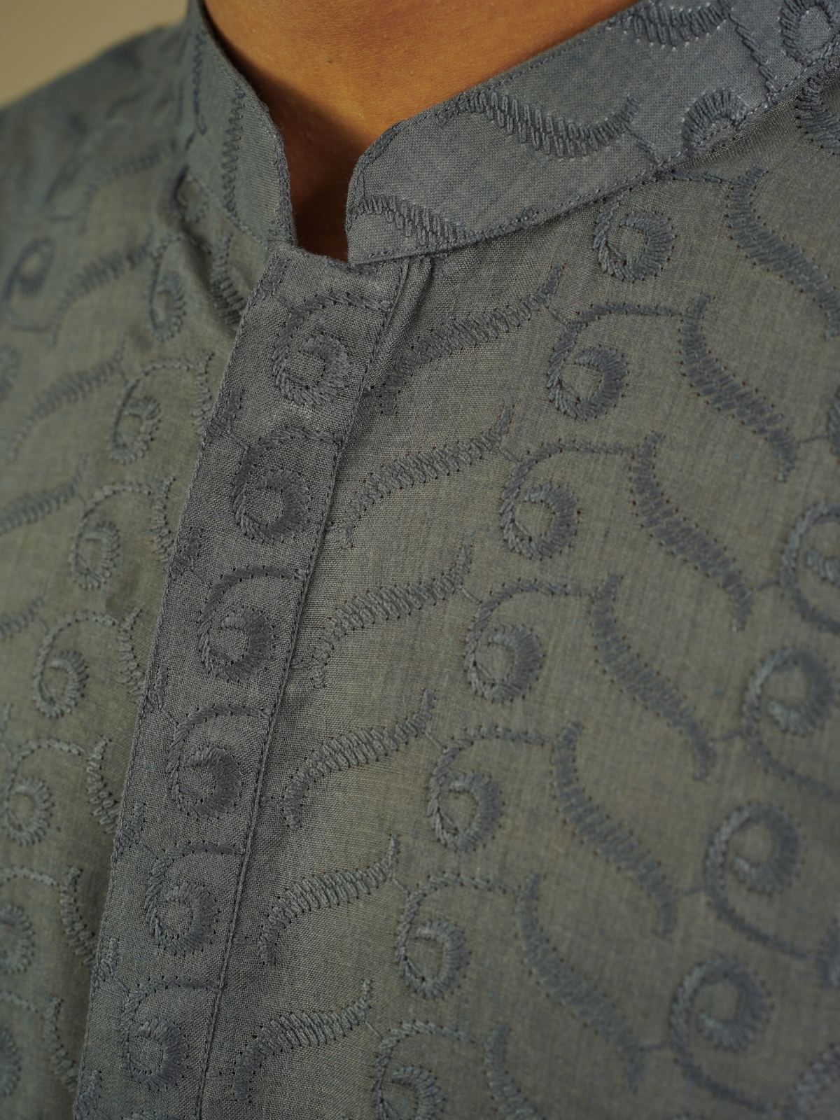 Grey Chikankari Kurta