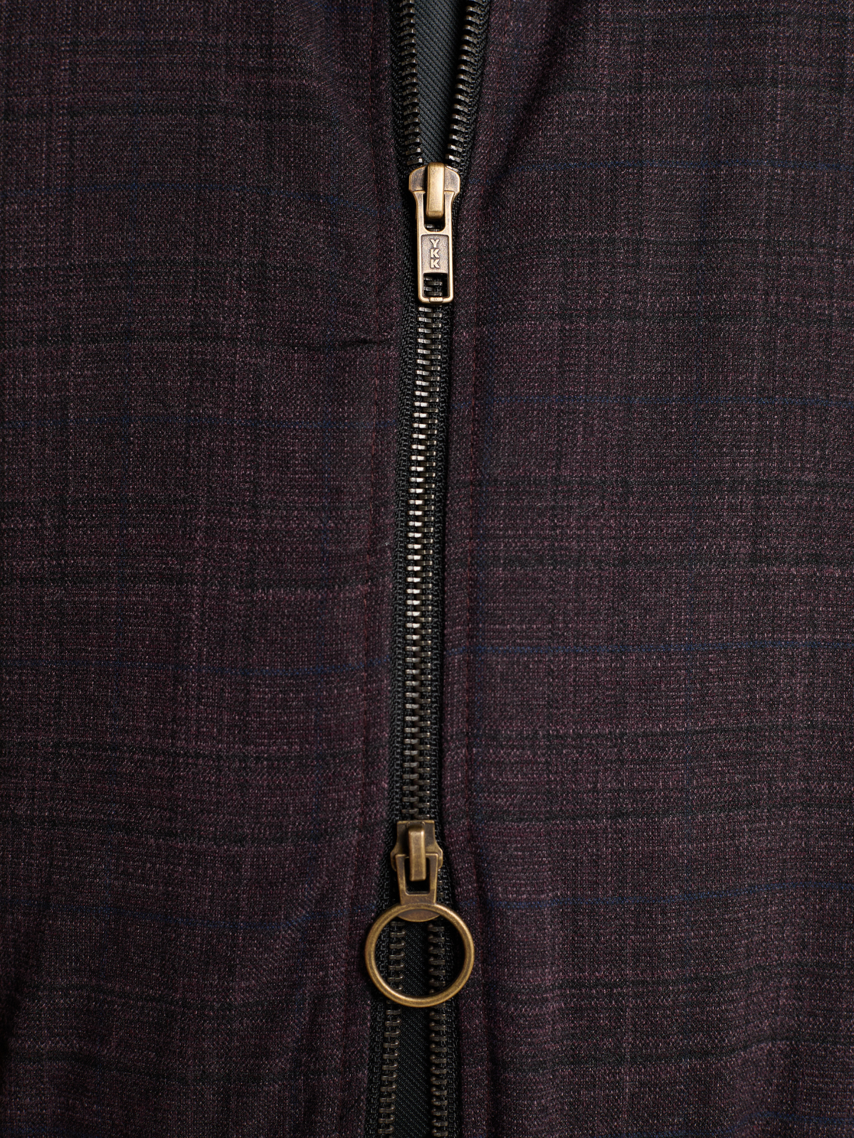 Purple Glen Check Cropped Bomber Jacket