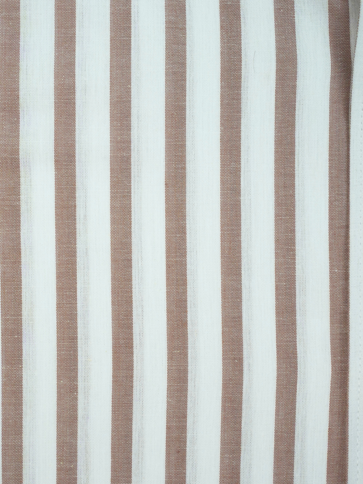 White & Brown Stripe Formal Shirt