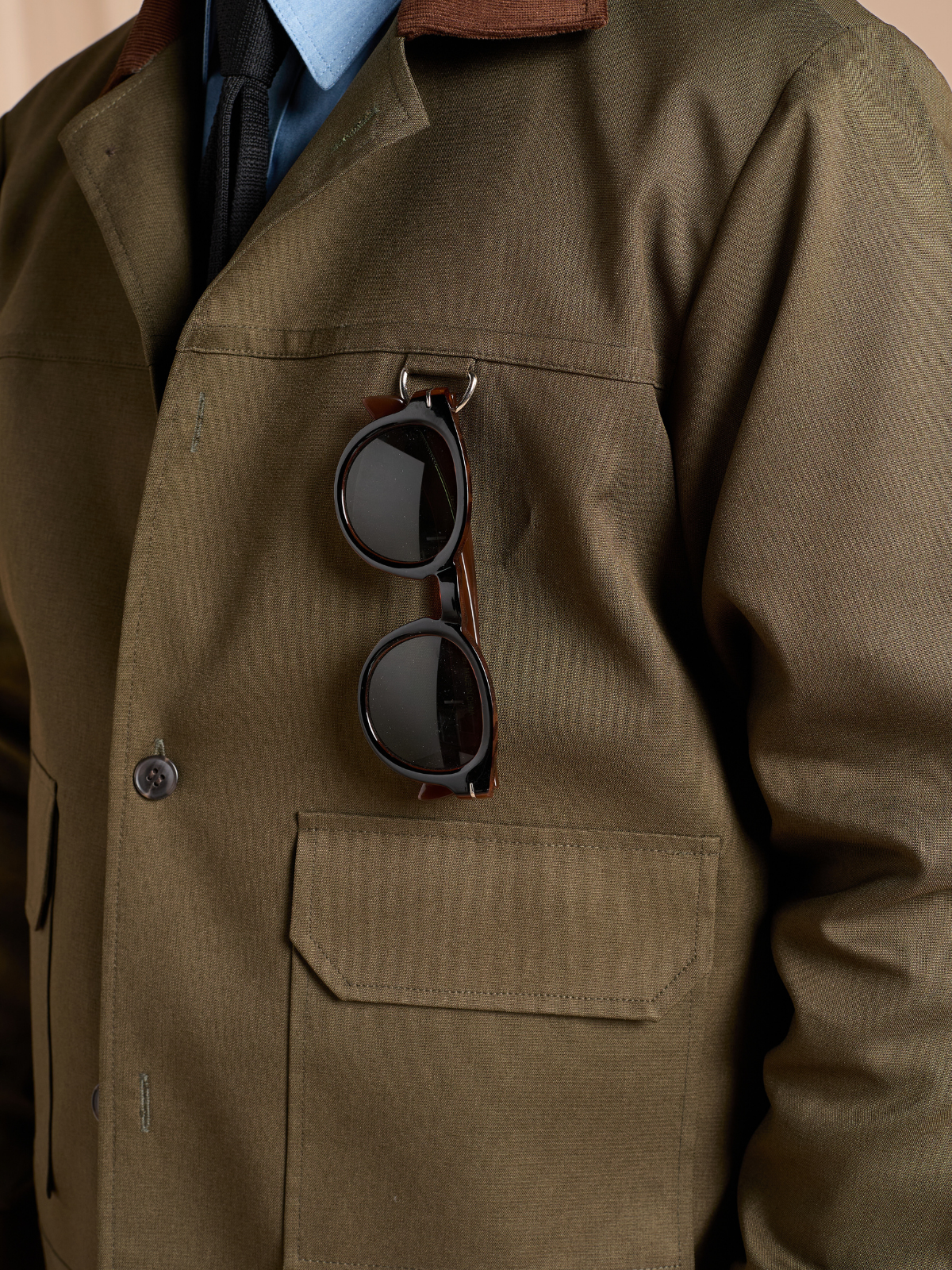 Olive Cropped Bomber Jacket