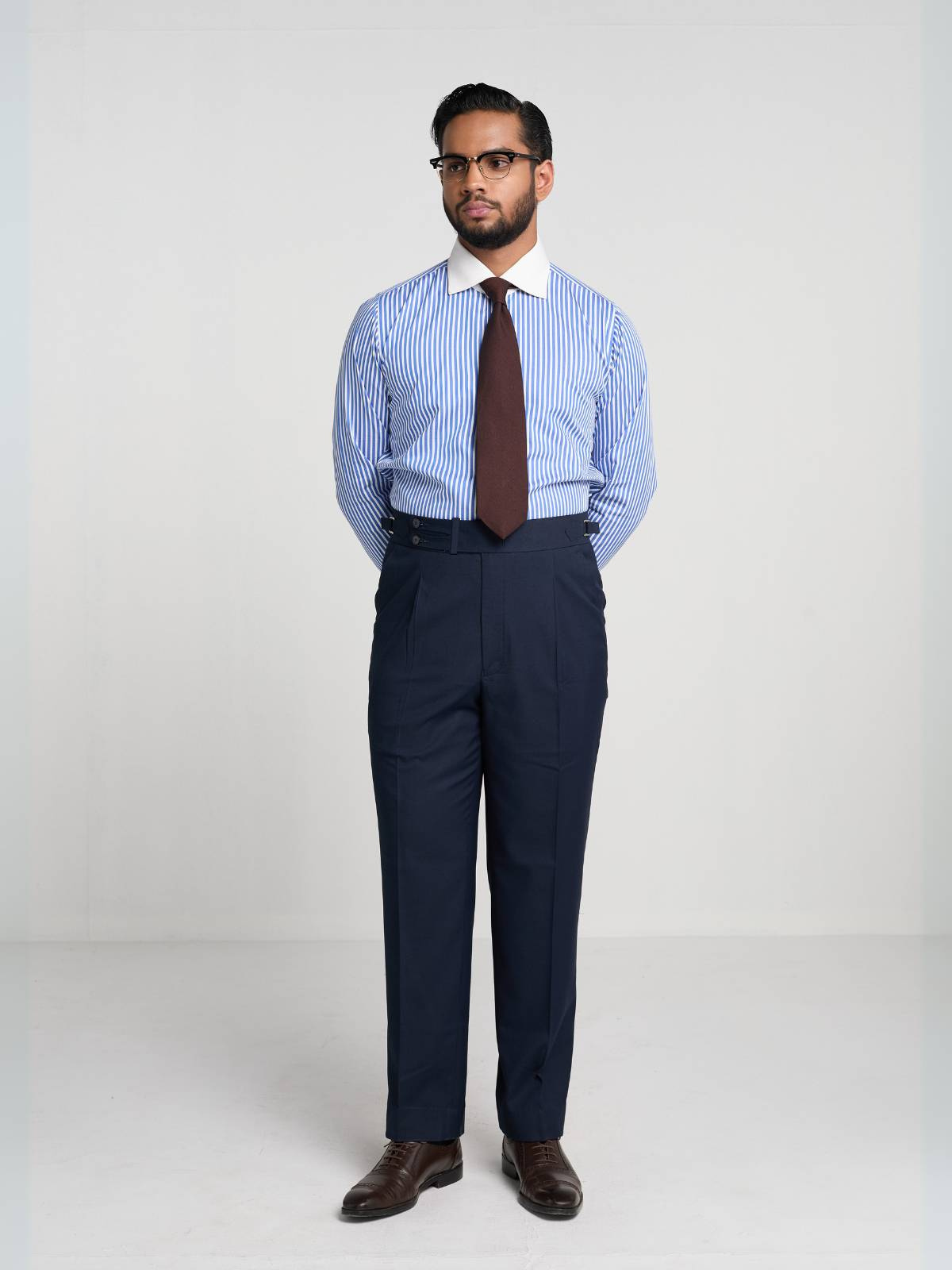 Navy Double Button Formal Trouser