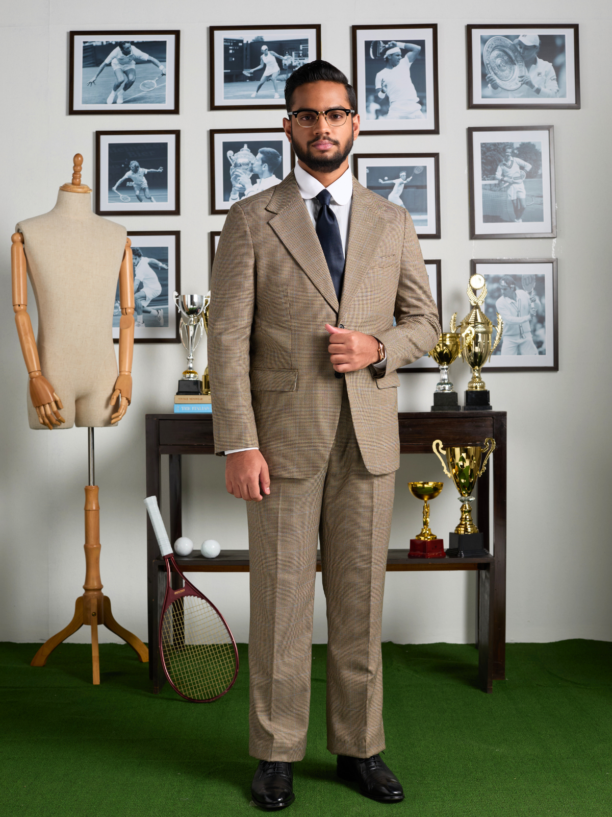 Tobacco Houndstooth Blazer