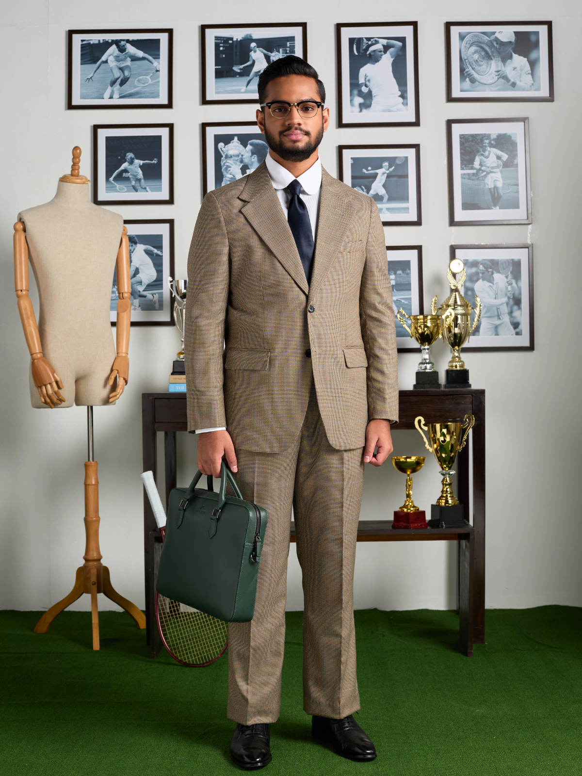 Tobacco Houndstooth Blazer