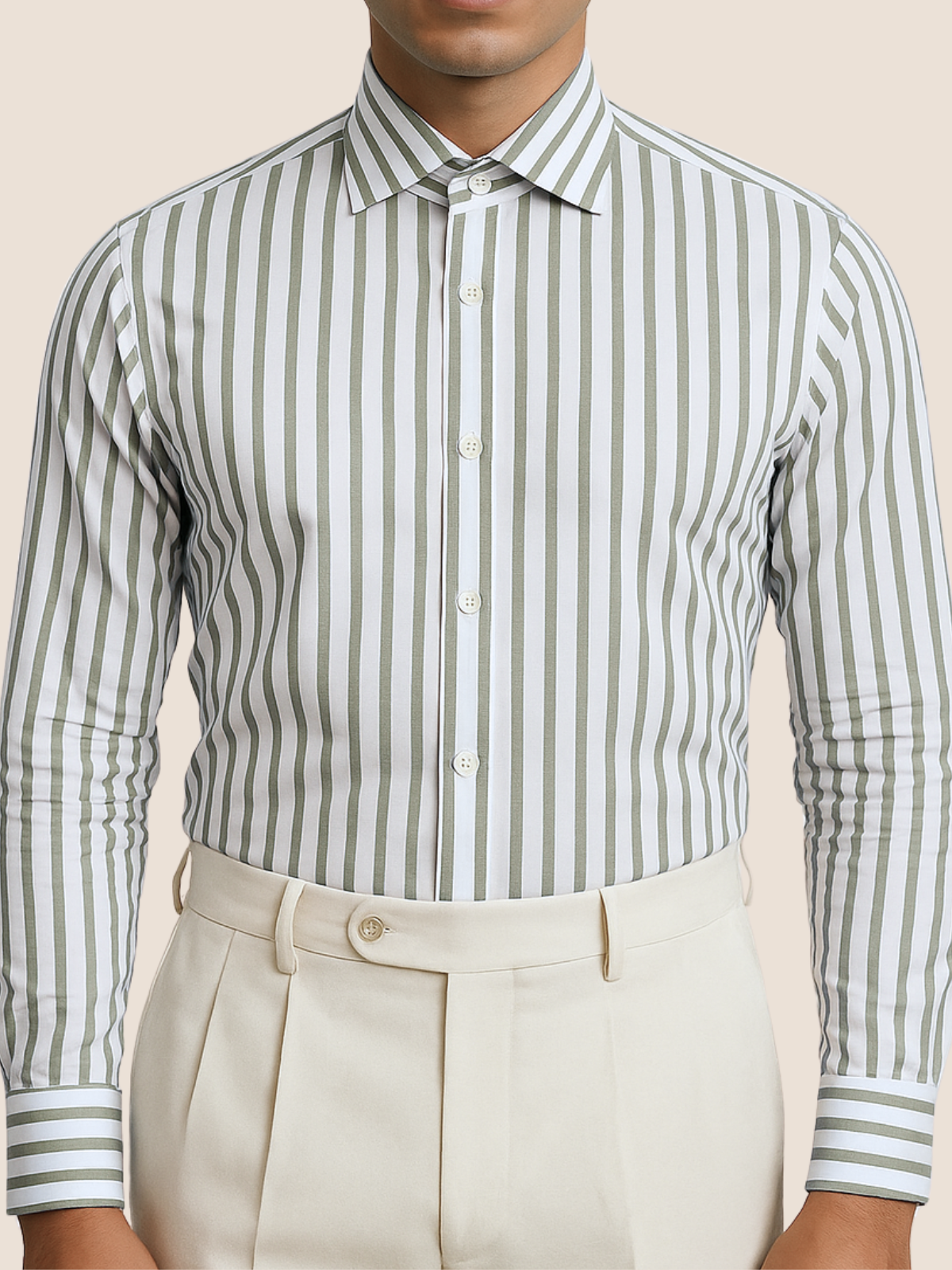 Grey Bengal Stripe Formal Shirt