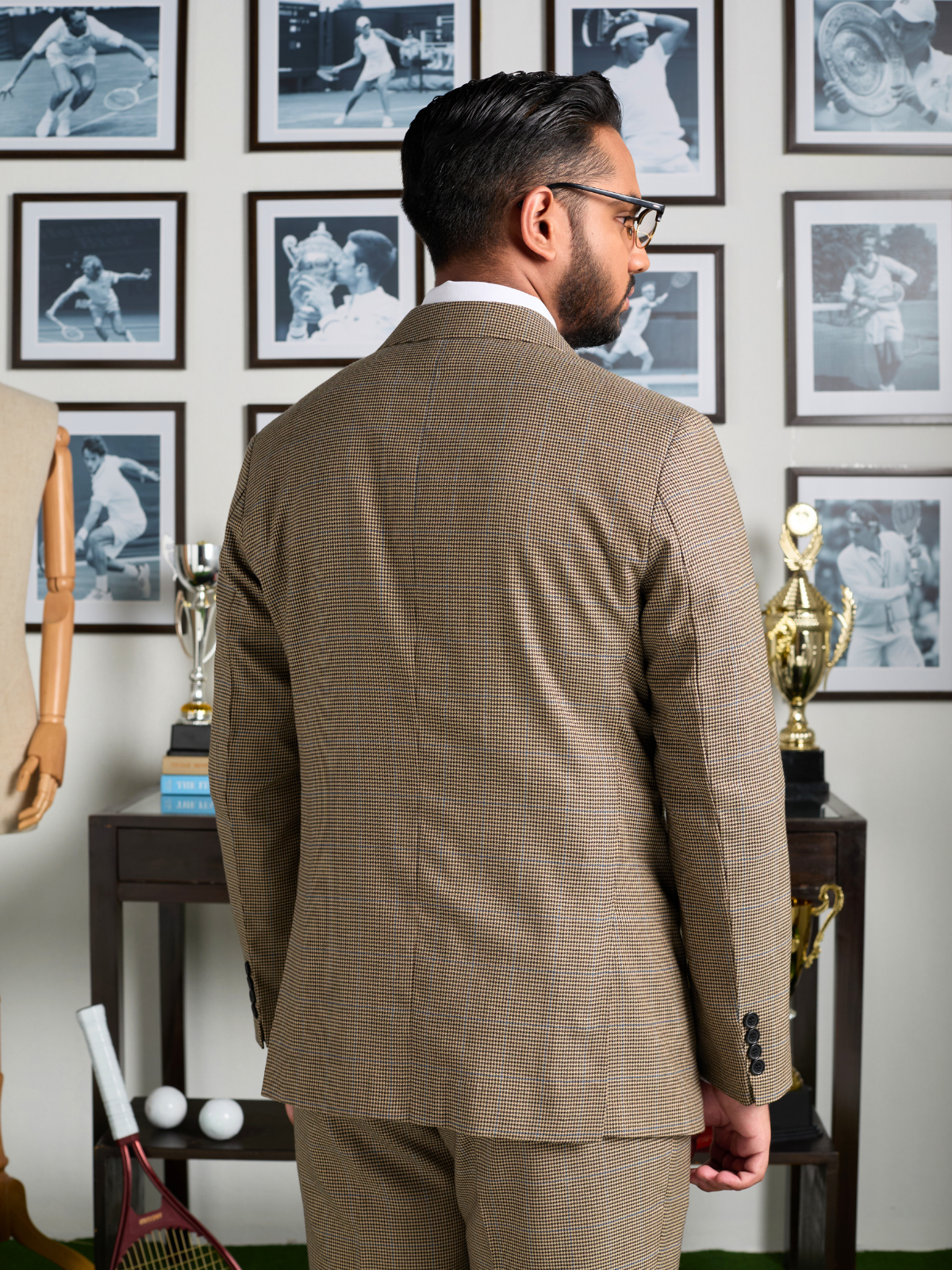 Tobacco Houndstooth Blazer