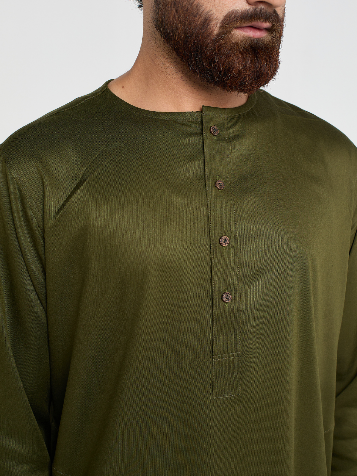 Olive Round Neck Kabli Set