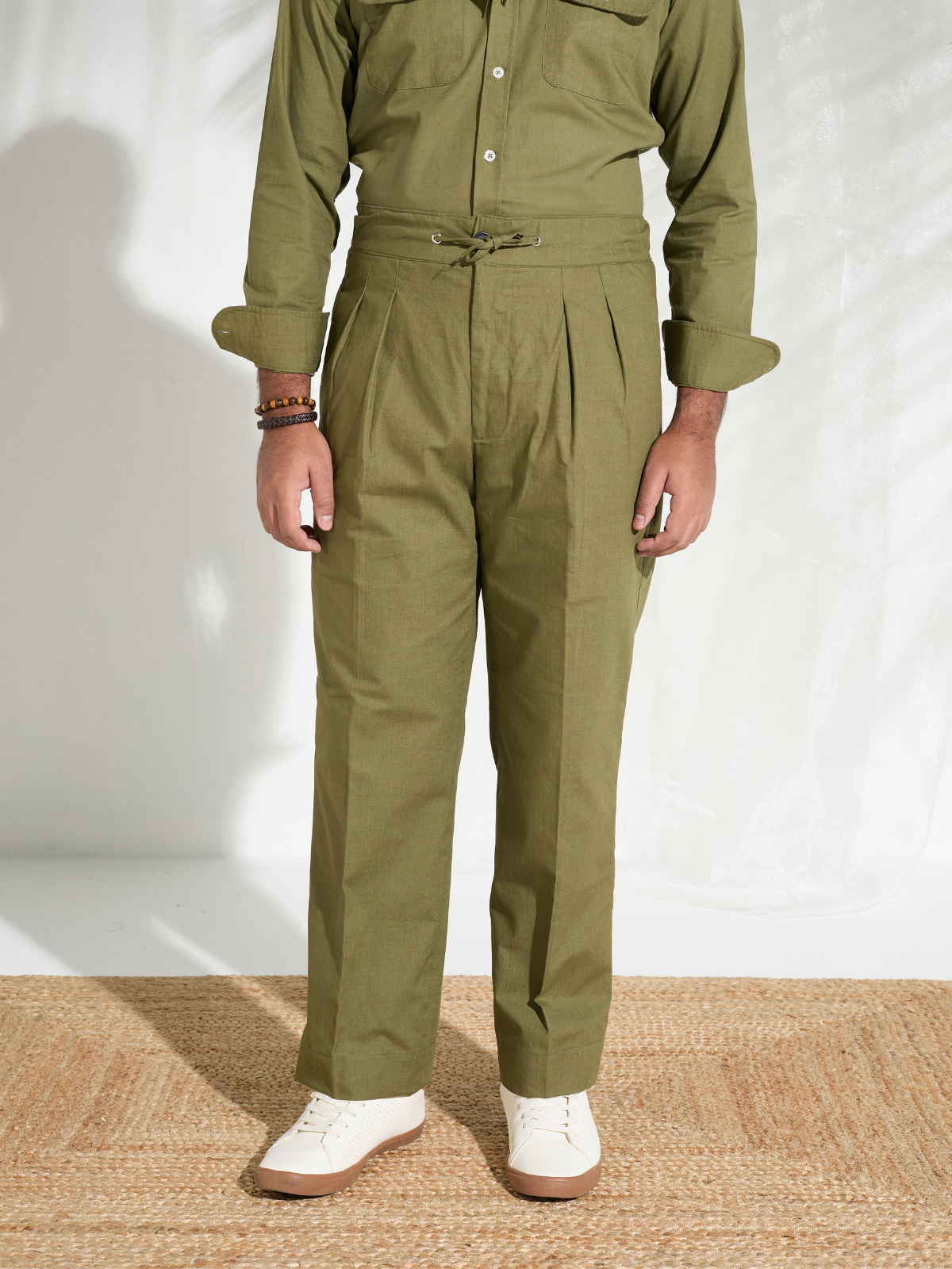 Olive Draw String Trouser